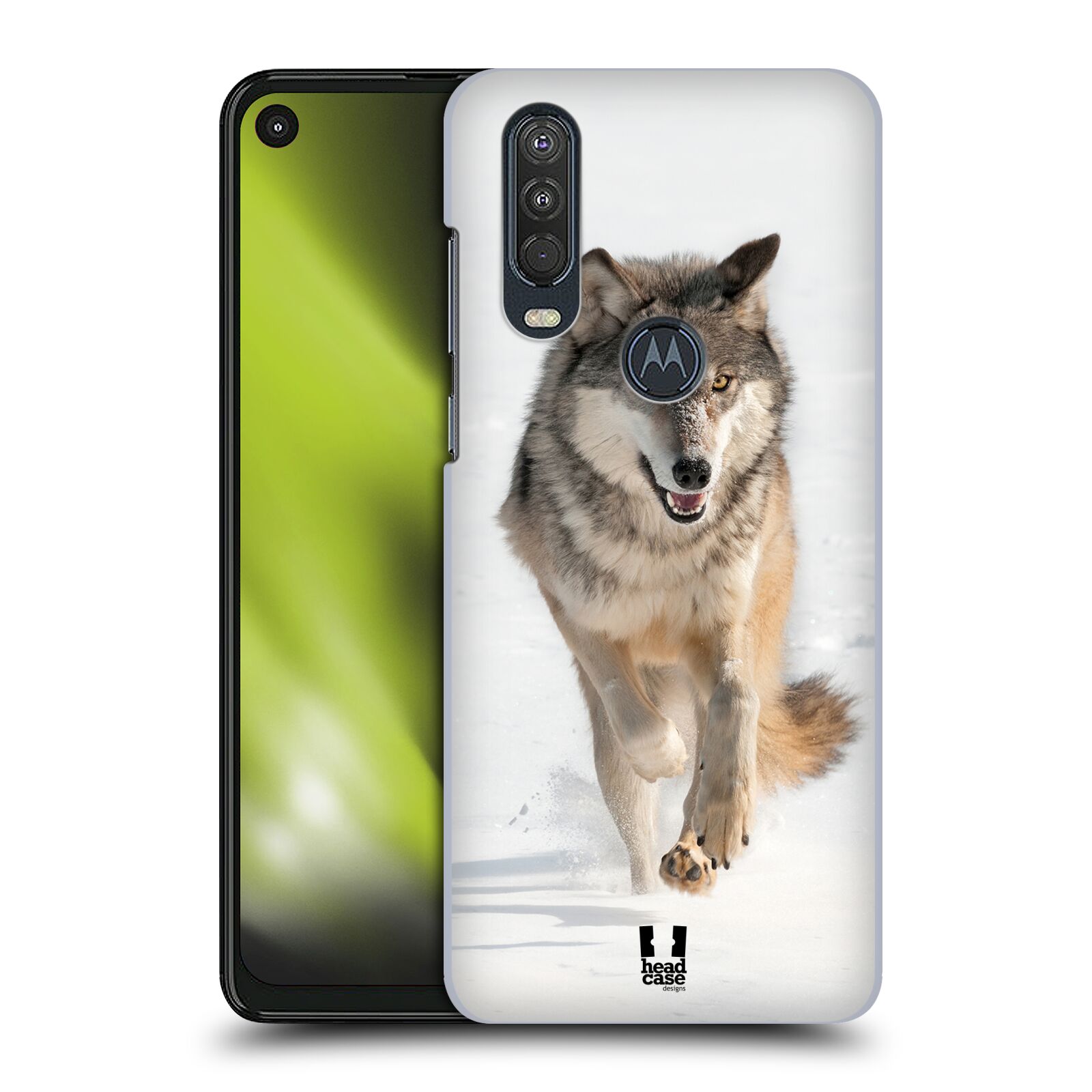Zadní obal pro mobil Motorola One Action - HEAD CASE - Svět zvířat divoký vlk