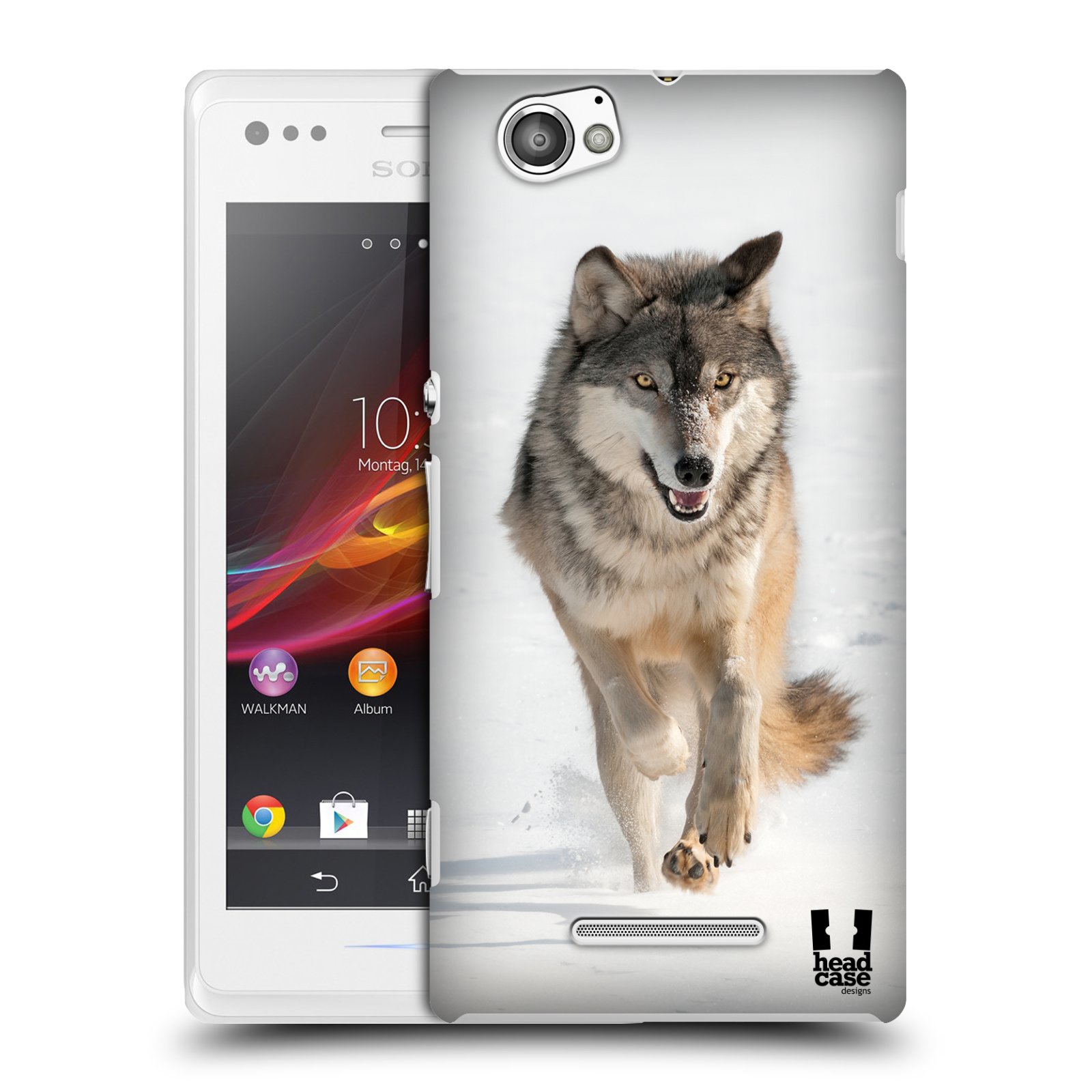 HEAD CASE plastový obal na mobil Sony Xperia M vzor Divočina, Divoký život a zvířata foto BĚŽÍCÍ VLK