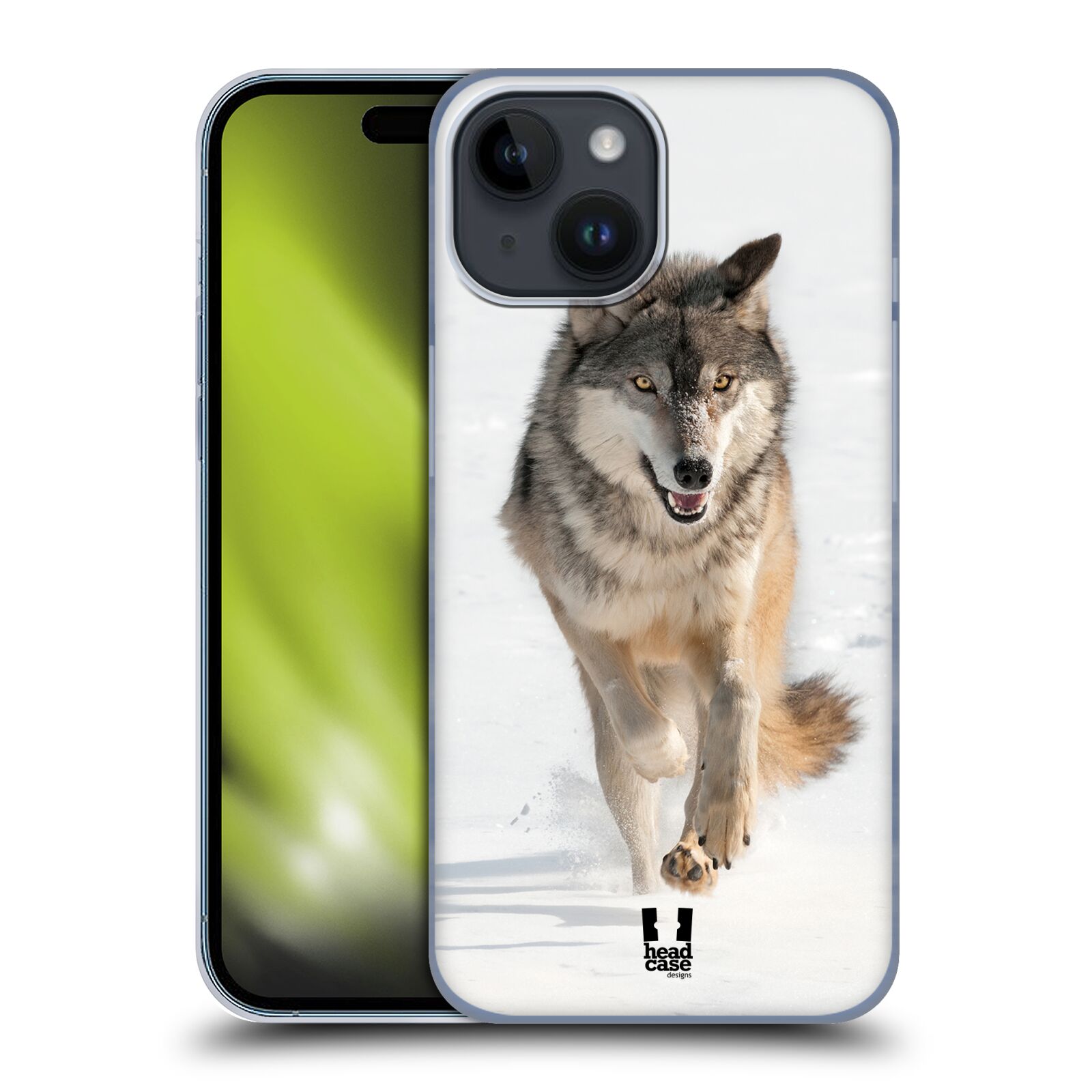 Plastový obal HEAD CASE na mobil Apple Iphone 15 vzor Divočina, Divoký život a zvířata foto BĚŽÍCÍ VLK