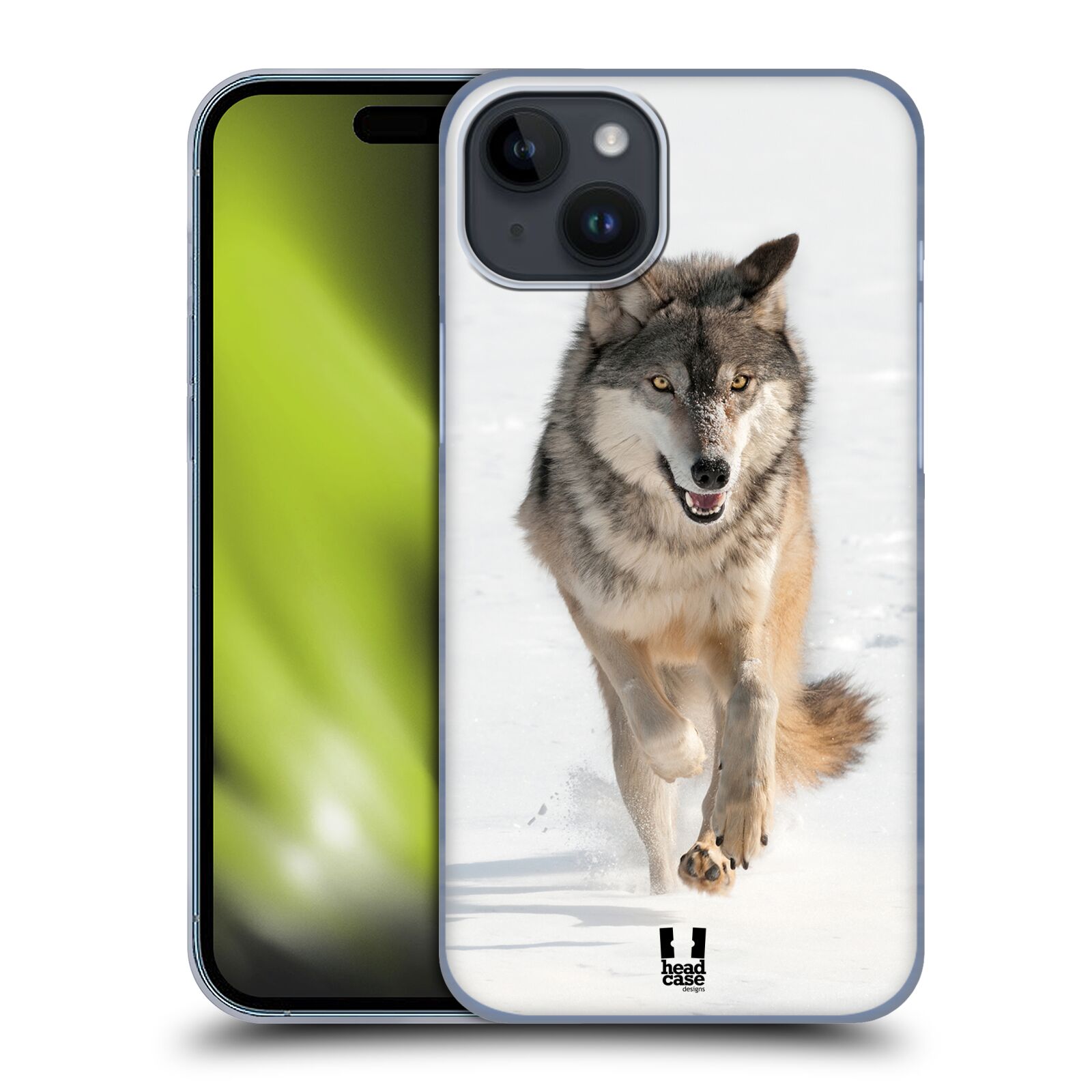 Plastový obal HEAD CASE na mobil Apple Iphone 15 PLUS vzor Divočina, Divoký život a zvířata foto BĚŽÍCÍ VLK