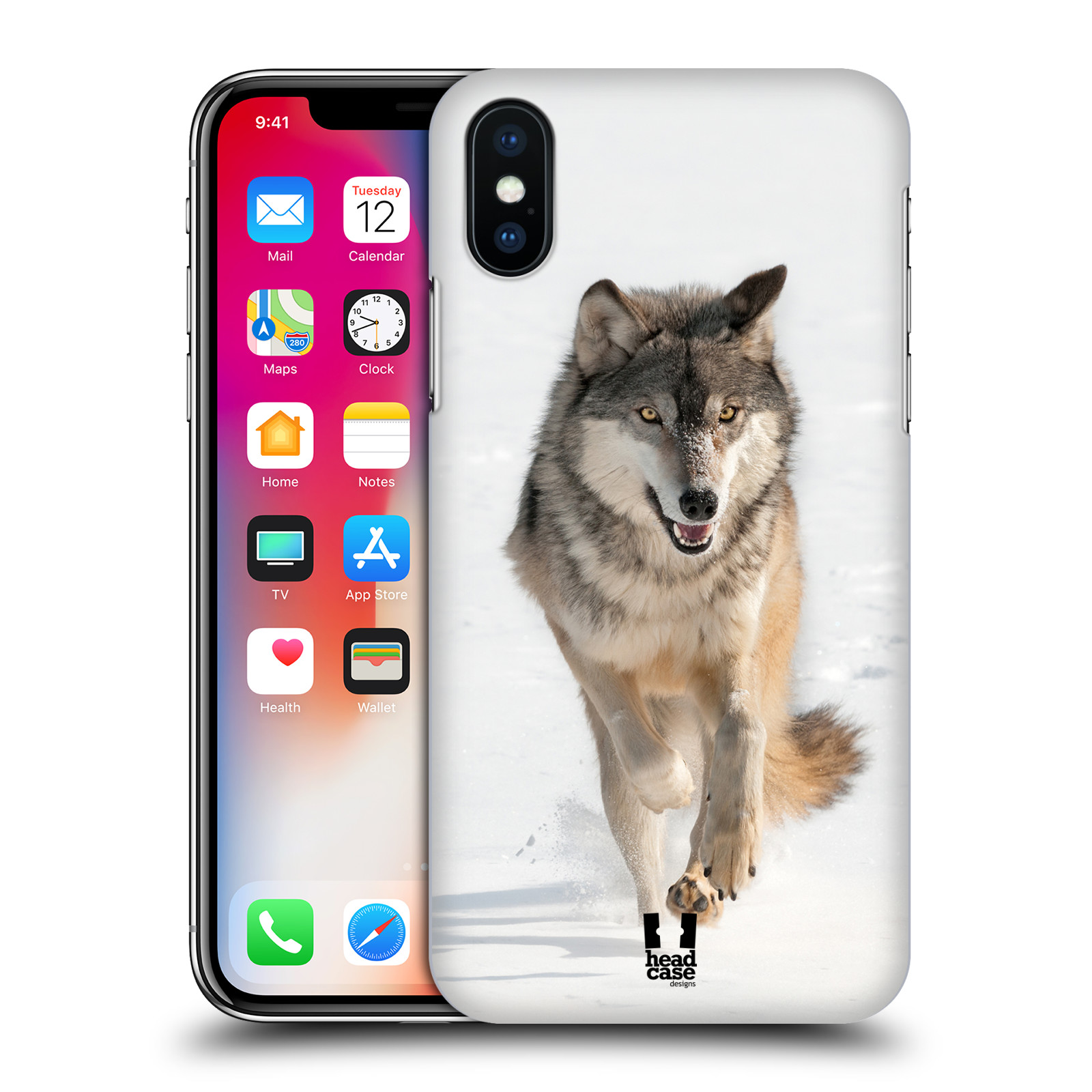 HEAD CASE plastový obal na mobil Apple Iphone X / XS vzor Divočina, Divoký život a zvířata foto BĚŽÍCÍ VLK