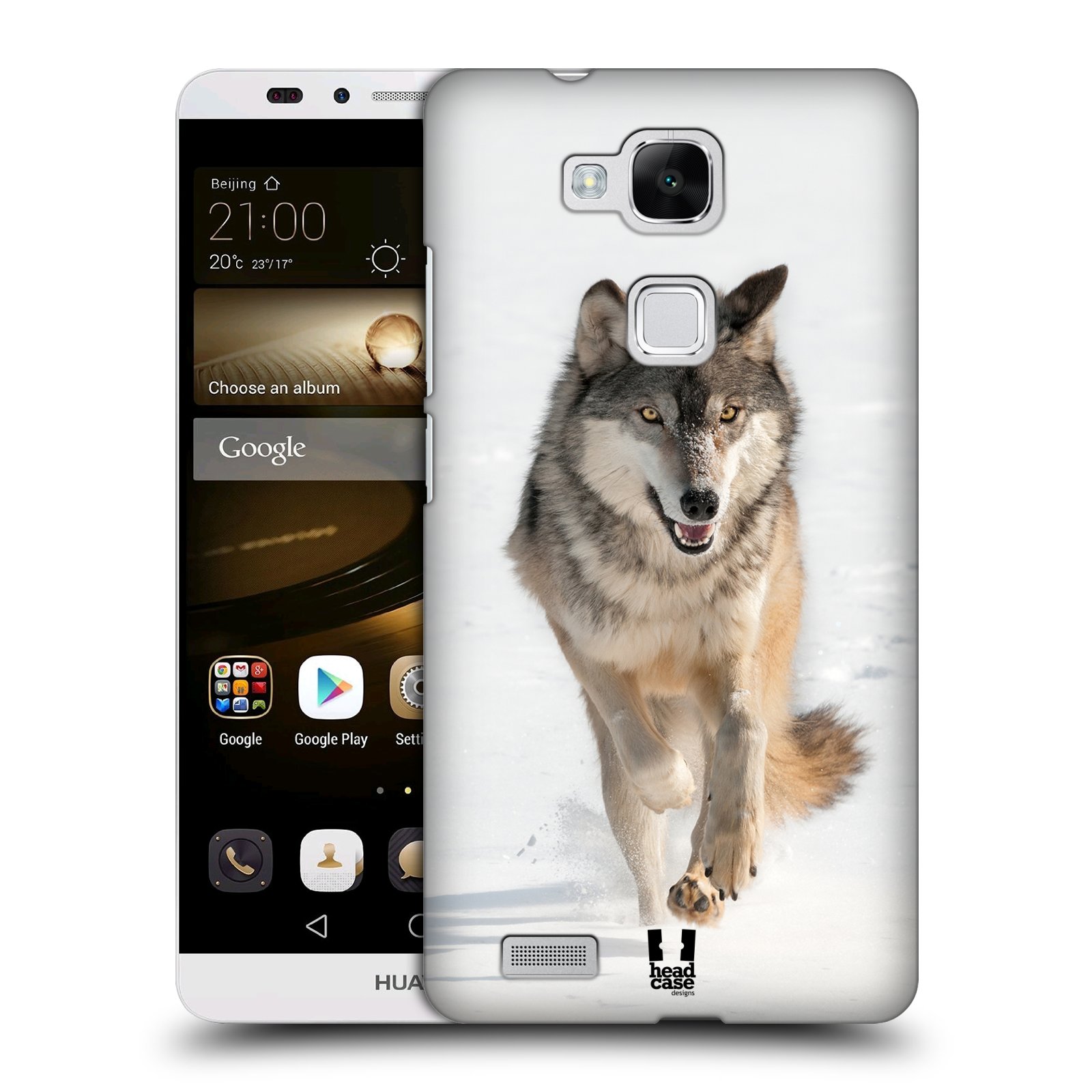 HEAD CASE plastový obal na mobil Huawei Mate 7 vzor Divočina, Divoký život a zvířata foto BĚŽÍCÍ VLK