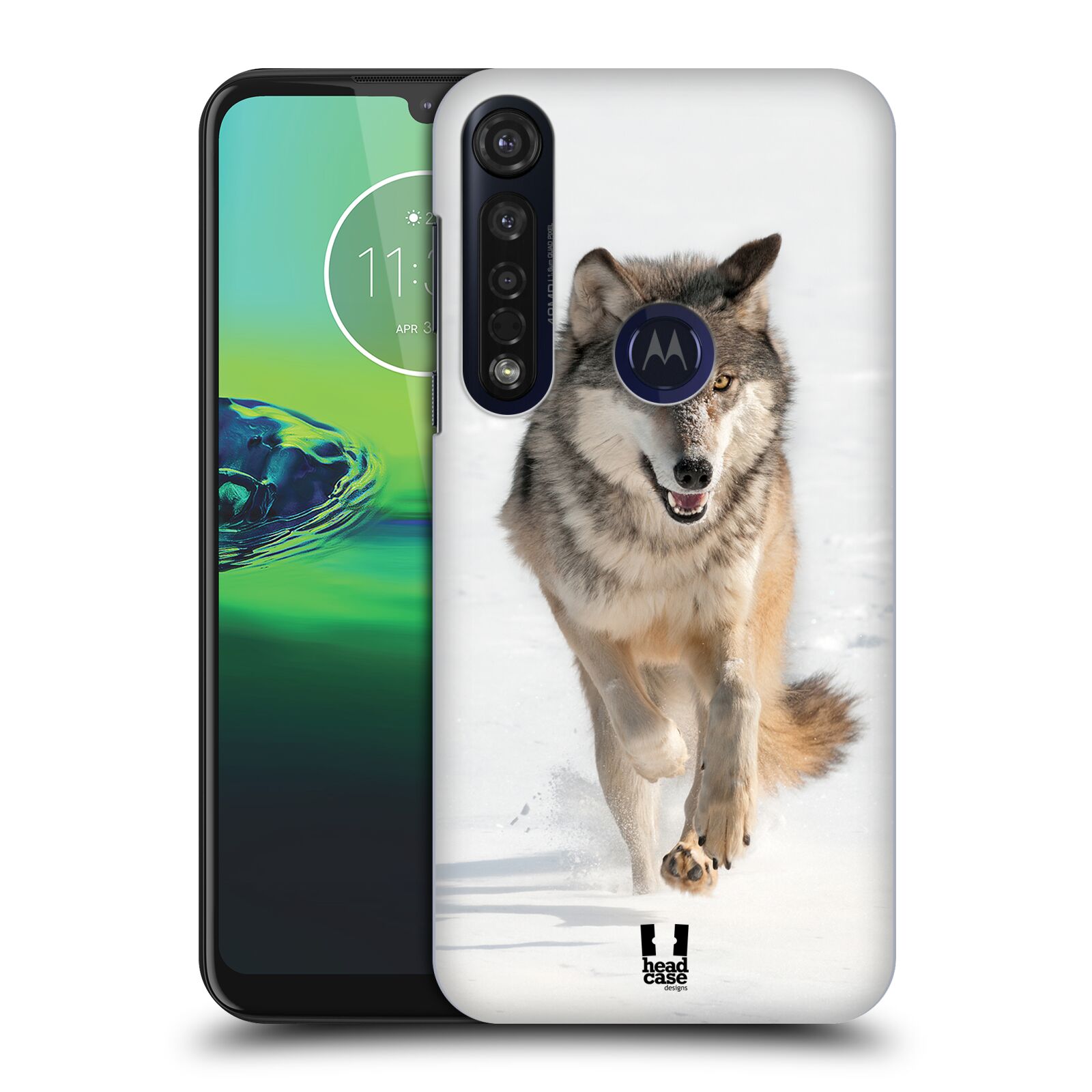 Pouzdro na mobil Motorola Moto G8 PLUS - HEAD CASE - vzor Divočina, Divoký život a zvířata foto BĚŽÍCÍ VLK