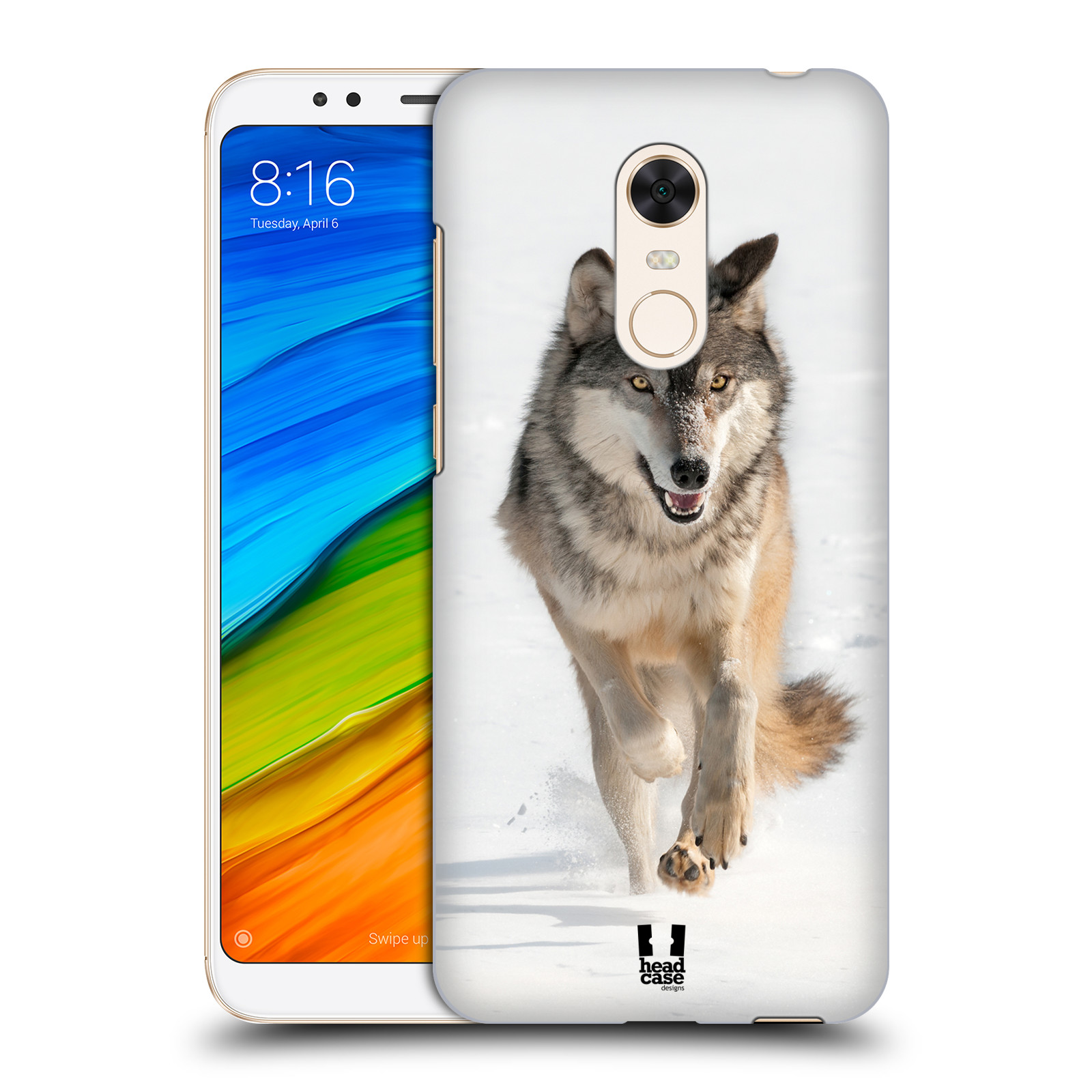 HEAD CASE plastový obal na mobil Xiaomi Redmi 5 PLUS vzor Divočina, Divoký život a zvířata foto BĚŽÍCÍ VLK