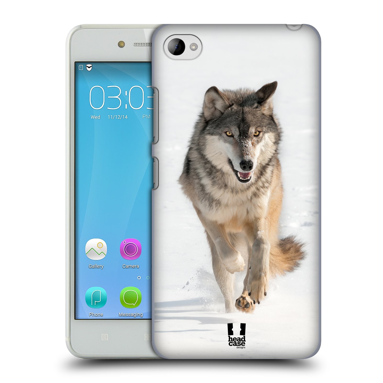 HEAD CASE pevný plastový obal na mobil LENOVO S90 vzor Divočina, Divoký život a zvířata foto BĚŽÍCÍ VLK