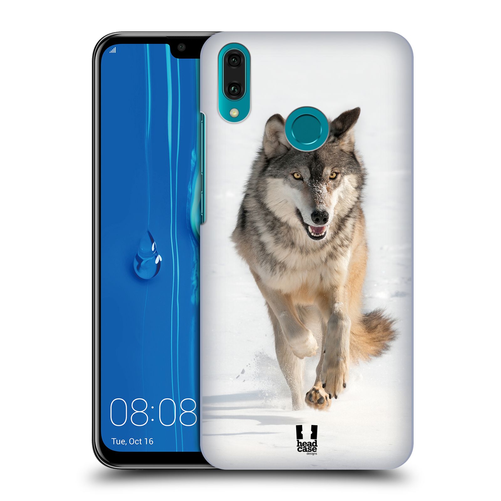 Pouzdro na mobil Huawei Y9 2019 - HEAD CASE - vzor Divočina, Divoký život a zvířata foto BĚŽÍCÍ VLK