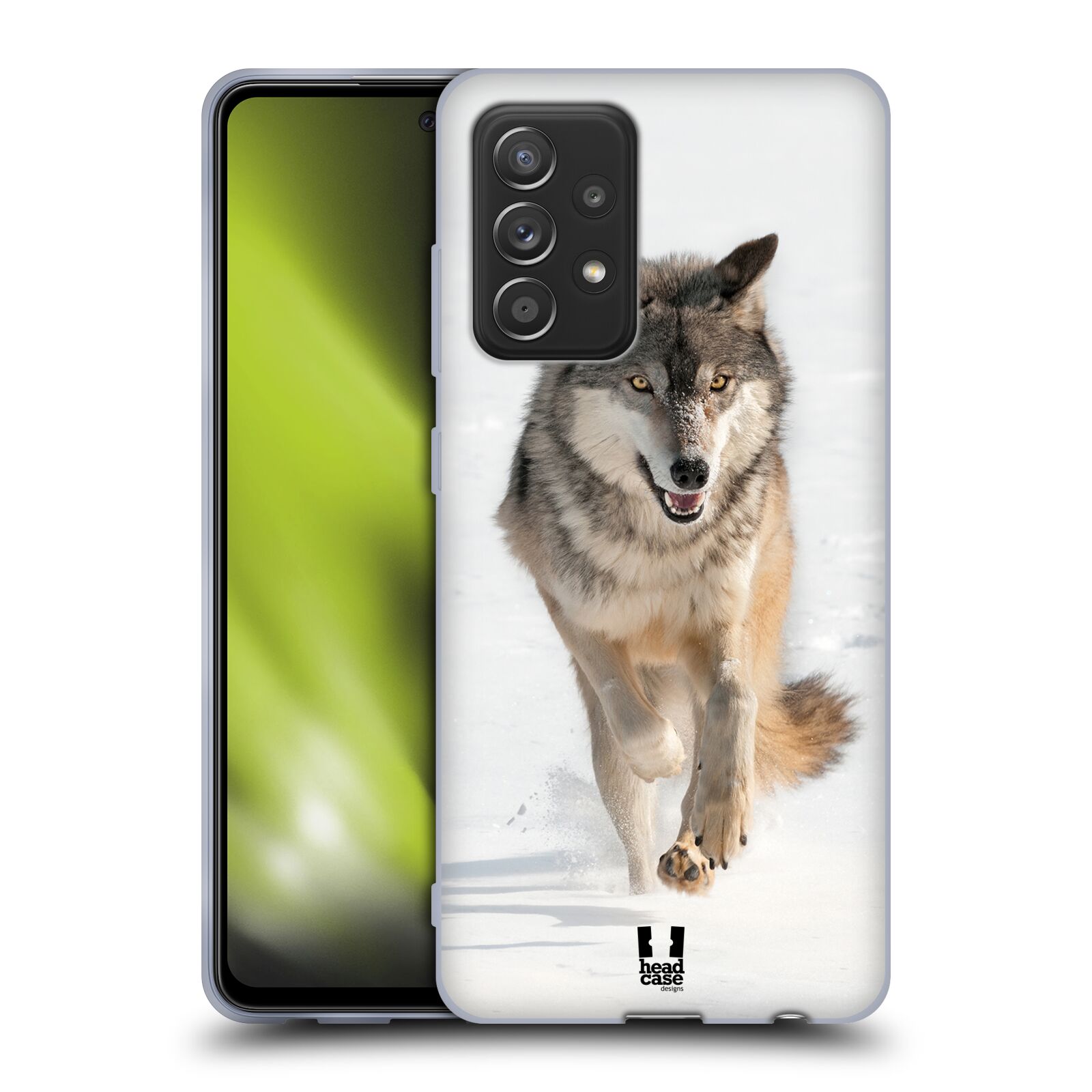Plastový obal HEAD CASE na mobil Samsung Galaxy A52 / A52 5G / A52s 5G vzor Divočina, Divoký život a zvířata foto BĚŽÍCÍ VLK