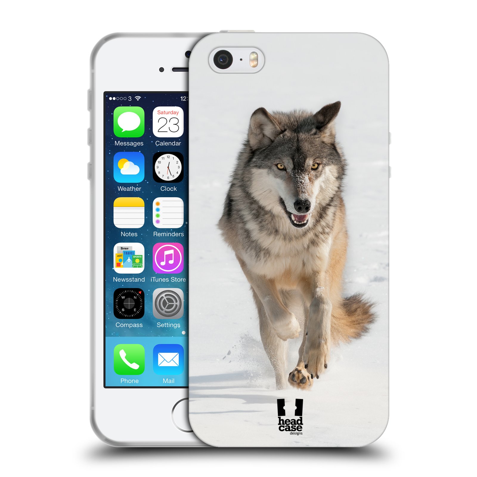 HEAD CASE silikonový obal na mobil Apple Iphone SE vzor Divočina, Divoký život a zvířata foto BĚŽÍCÍ VLK