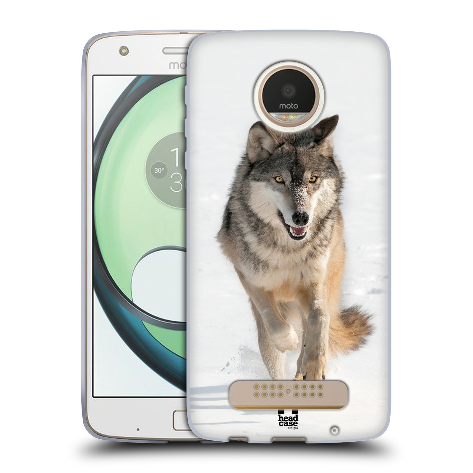 HEAD CASE silikonový obal na mobil Lenovo Moto Z Play vzor Divočina, Divoký život a zvířata foto BĚŽÍCÍ VLK