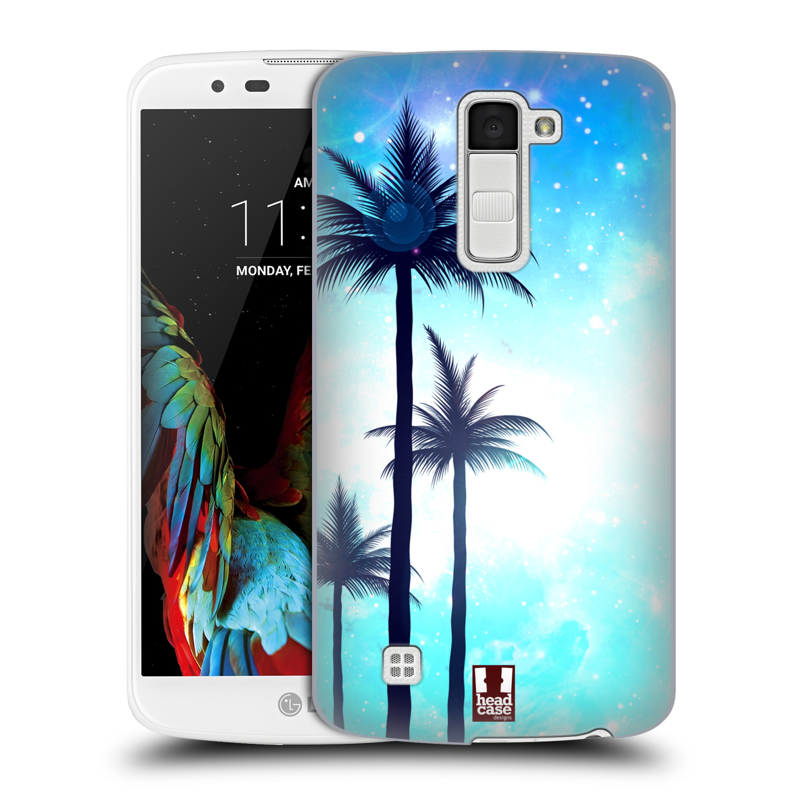HEAD CASE plastový obal na mobil LG K10 vzor Kreslený motiv silueta moře a palmy MODRÁ
