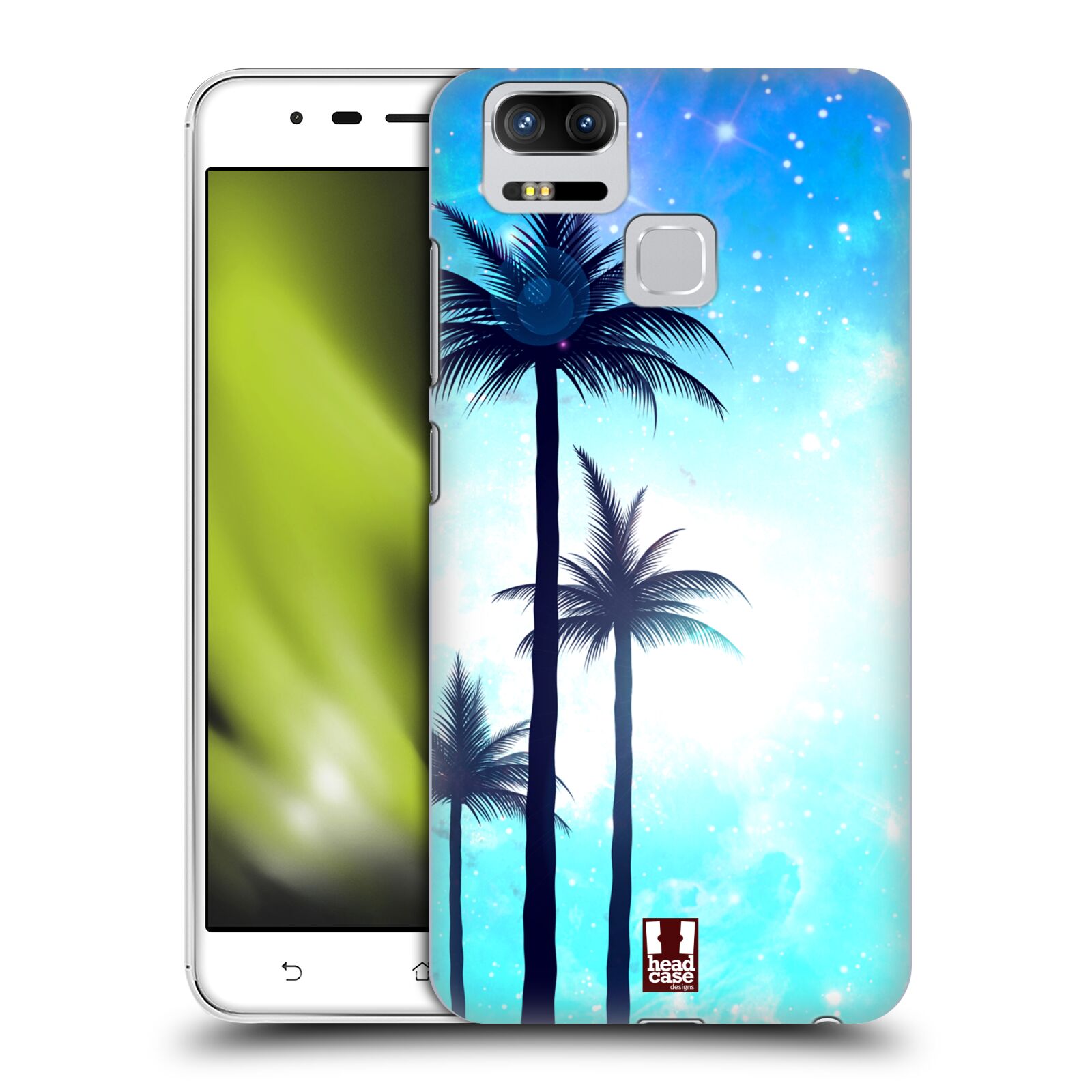 HEAD CASE plastový obal na mobil Asus Zenfone 3 Zoom ZE553KL vzor Kreslený motiv silueta moře a palmy MODRÁ