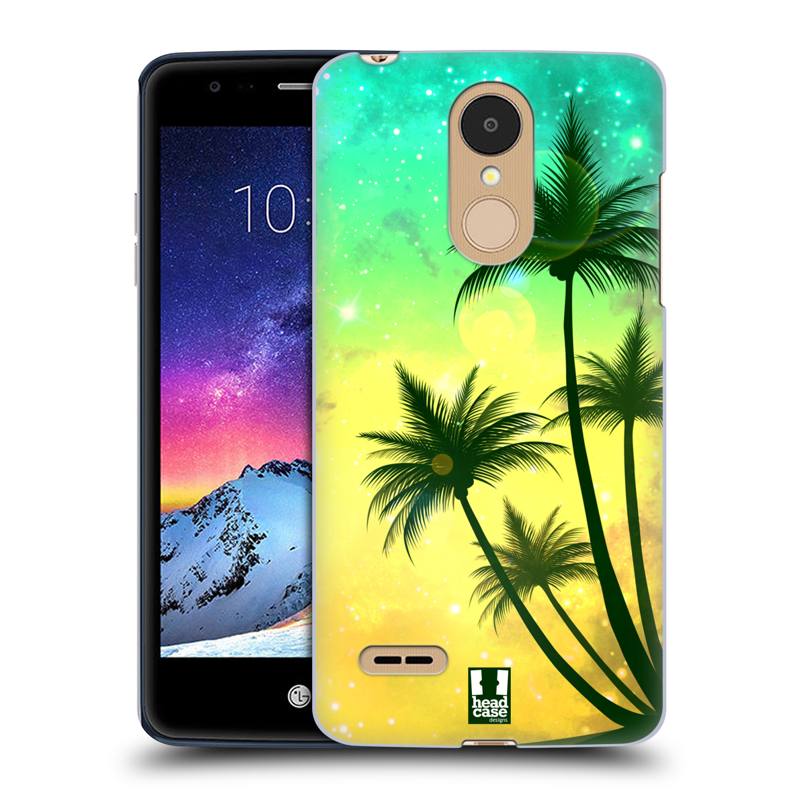 HEAD CASE plastový obal na mobil LG K9 / K8 2018 vzor Kreslený motiv silueta moře a palmy TYRKYSOVÁ