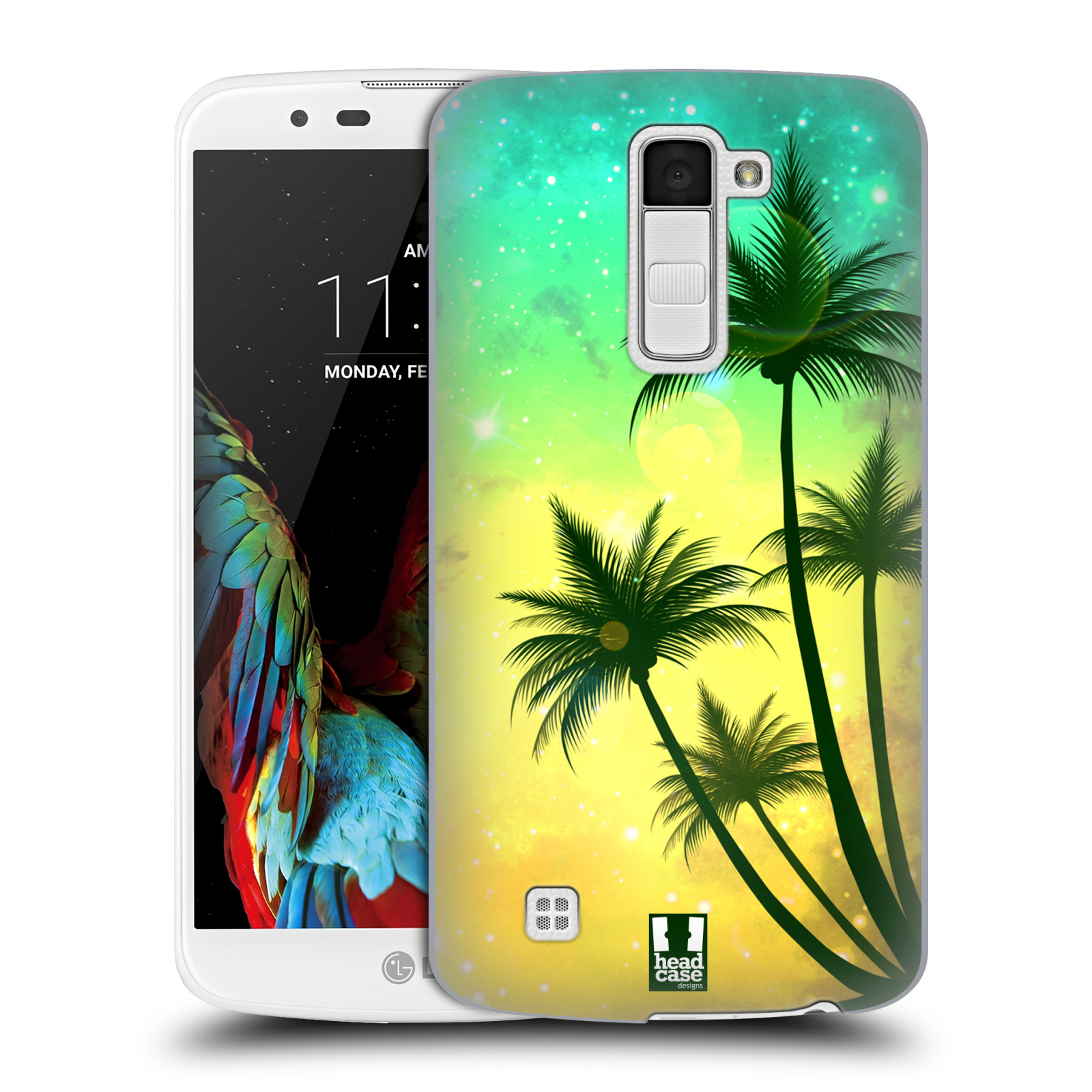 HEAD CASE plastový obal na mobil LG K10 vzor Kreslený motiv silueta moře a palmy TYRKYSOVÁ