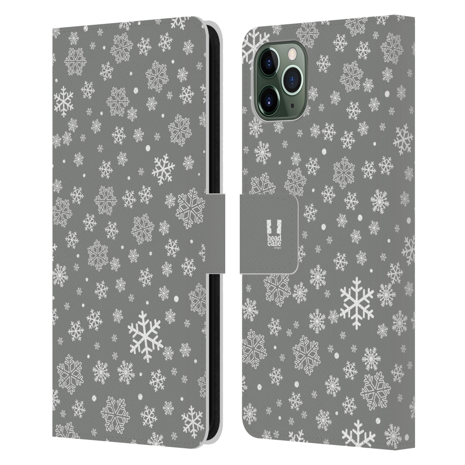 Pouzdro na mobil Apple Iphone 11 PRO MAX stříbrné vzory sněžná vločka