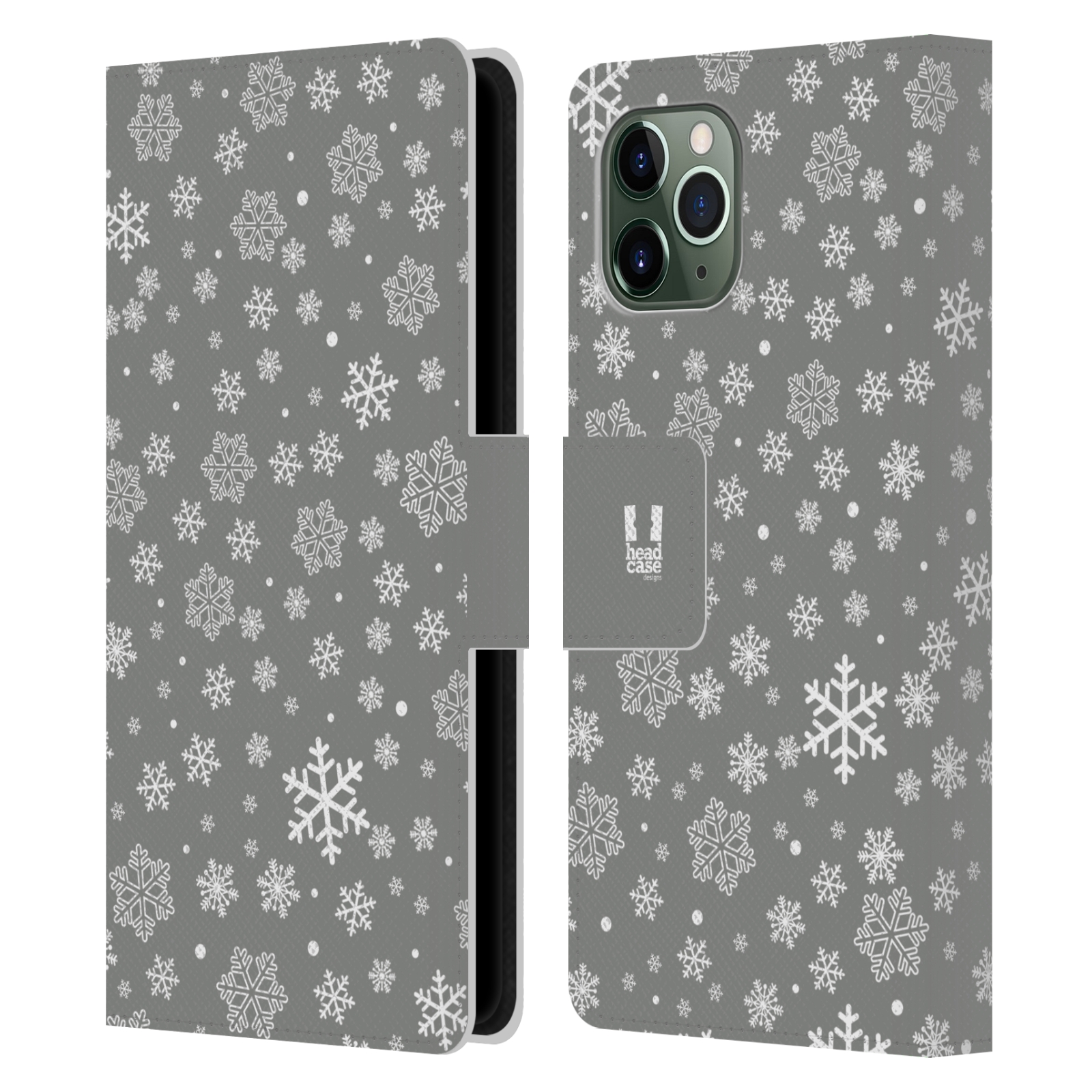 Pouzdro na mobil Apple Iphone 11 PRO stříbrné vzory sněžná vločka