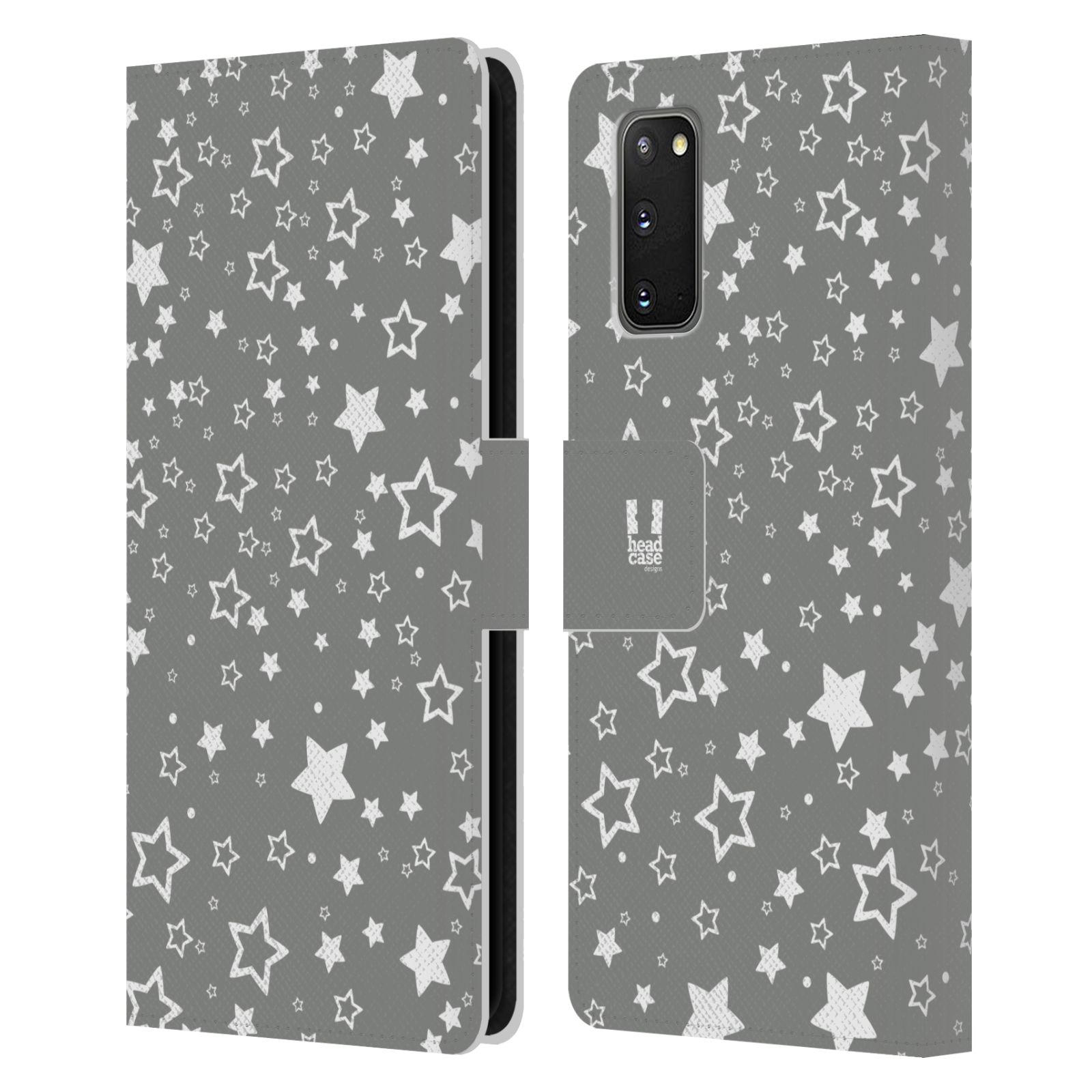 Pouzdro na mobil Samsung Galaxy S20 stříbrné vzory hvezdičky
