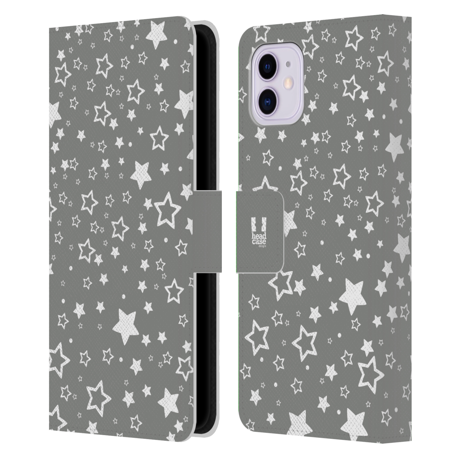 Pouzdro na mobil Apple Iphone 11 stříbrné vzory hvezdičky
