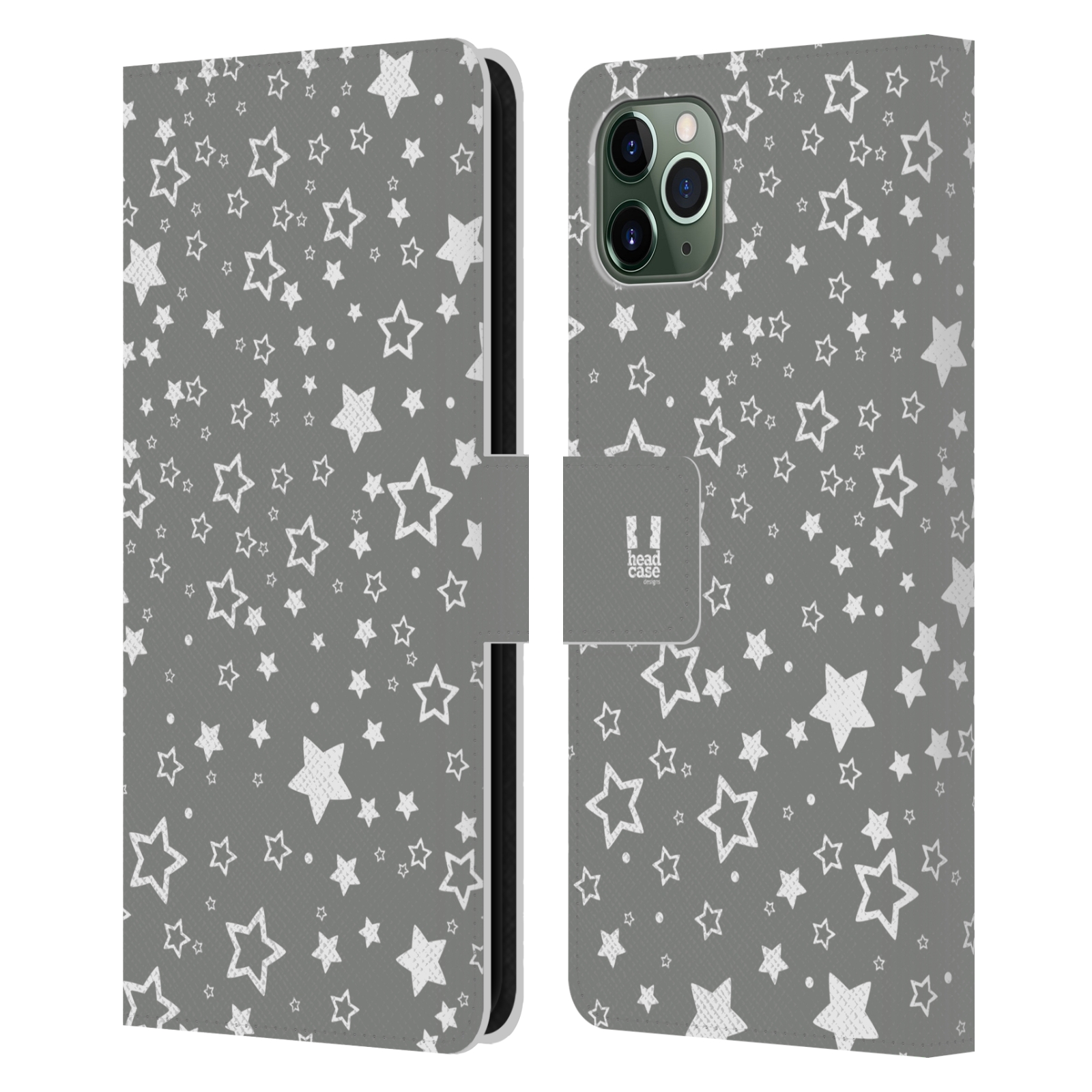Pouzdro na mobil Apple Iphone 11 PRO MAX stříbrné vzory hvezdičky
