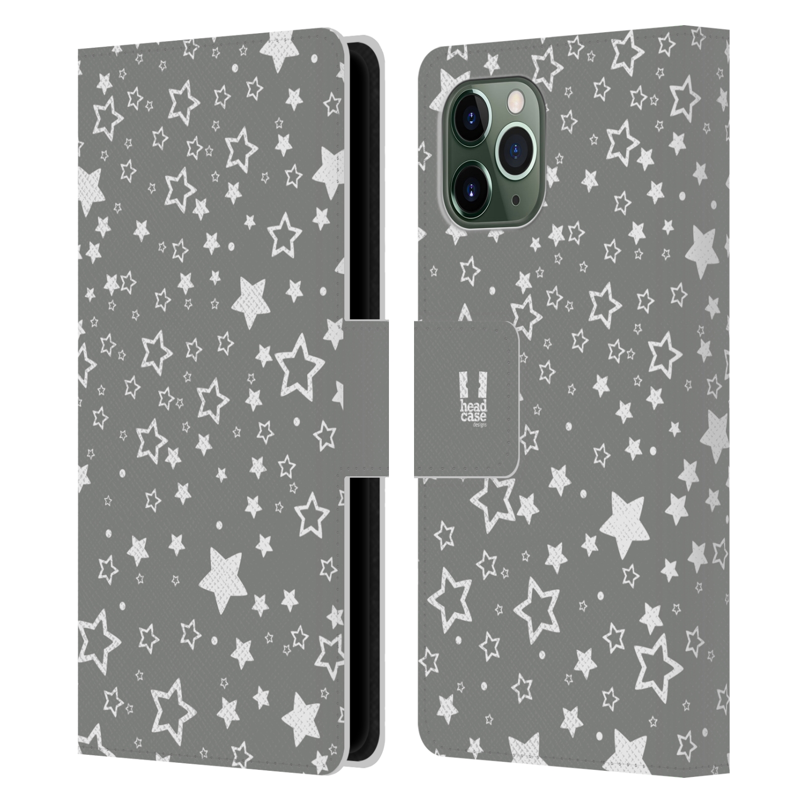 Pouzdro na mobil Apple Iphone 11 PRO stříbrné vzory hvezdičky