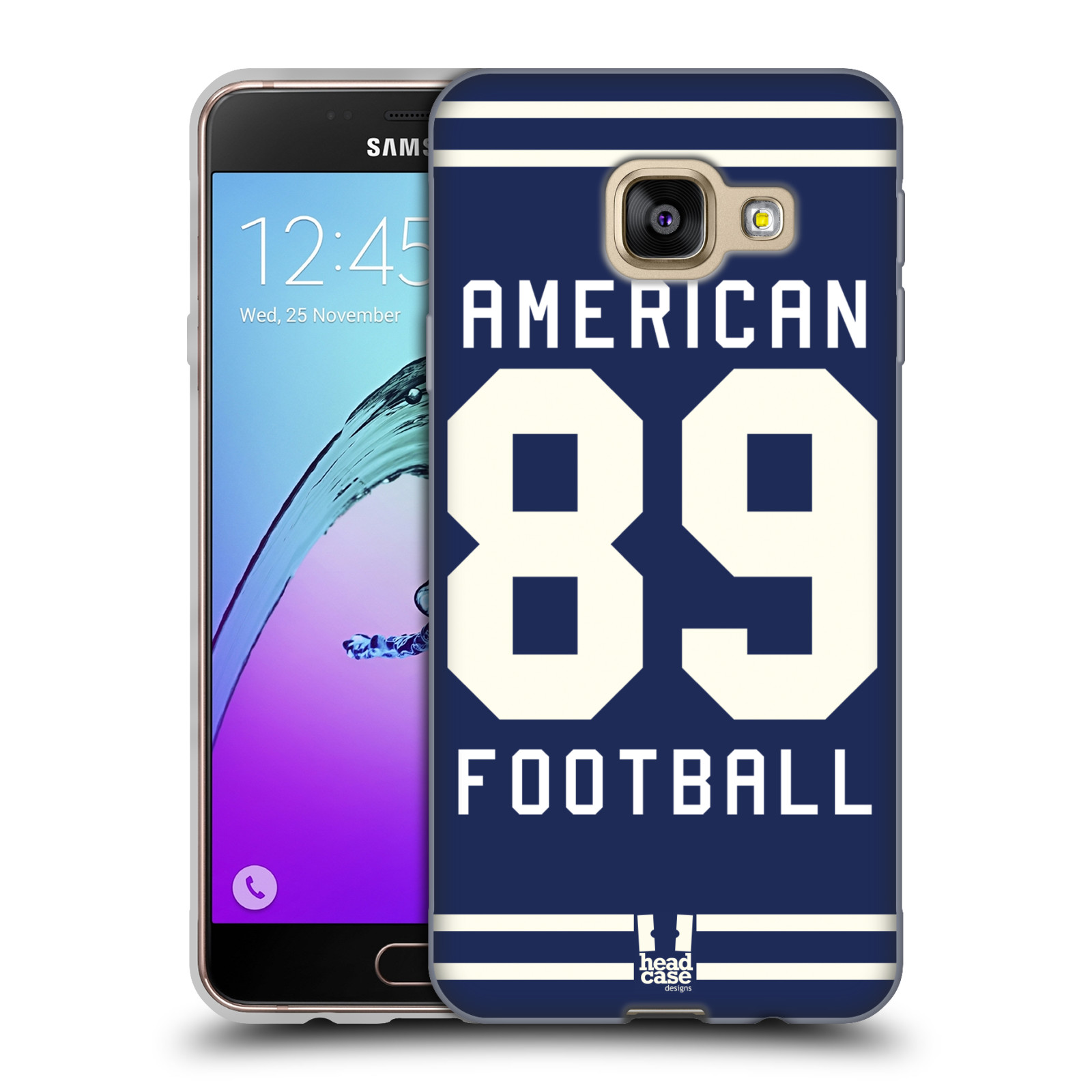 HEAD CASE silikonový obal na mobil Samsung Galaxy A3 2016 (A310) Sportovní dres modrý Americký Fotbal