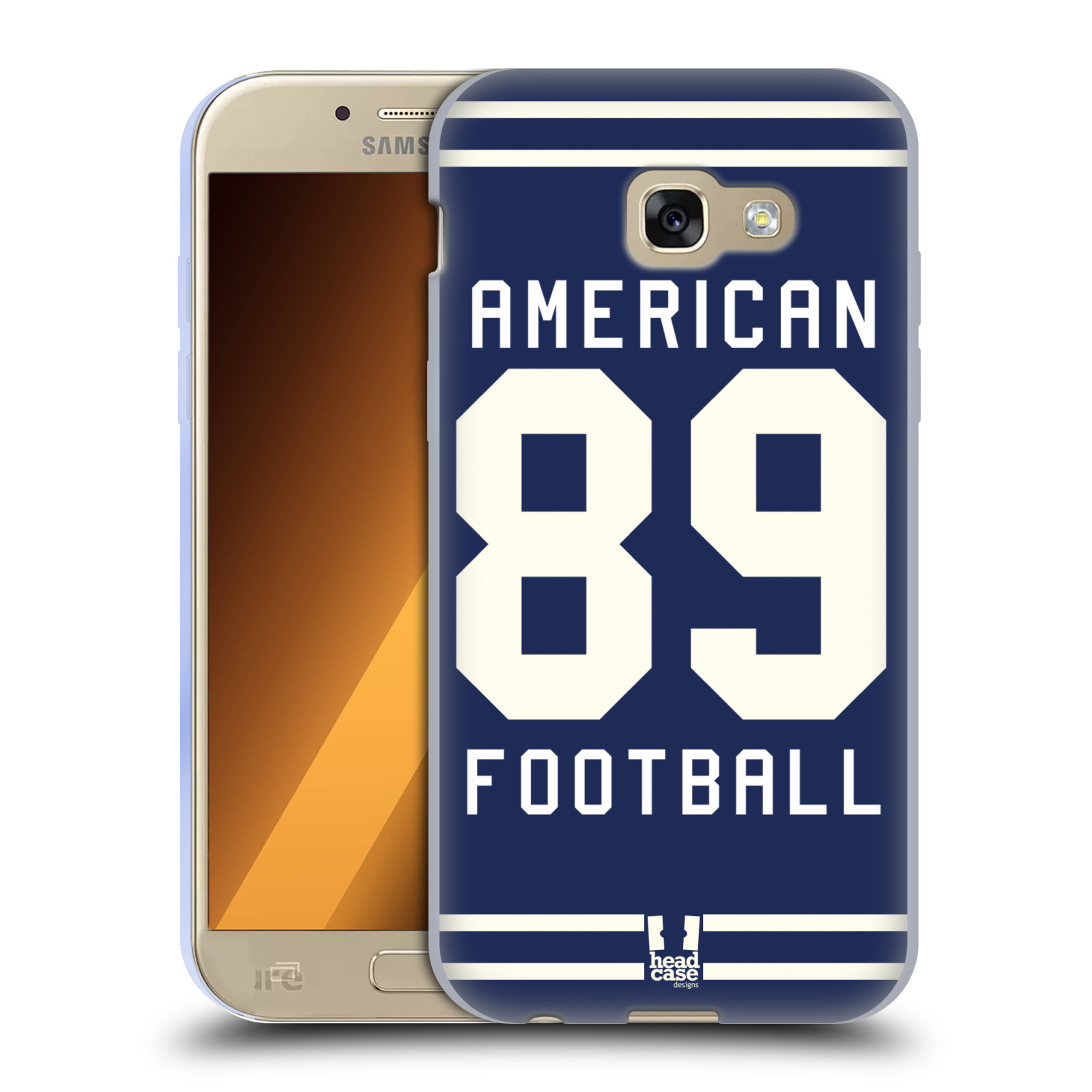 HEAD CASE silikonový obal na mobil Samsung Galaxy A5 2017 (A520) Sportovní dres modrý Americký Fotbal