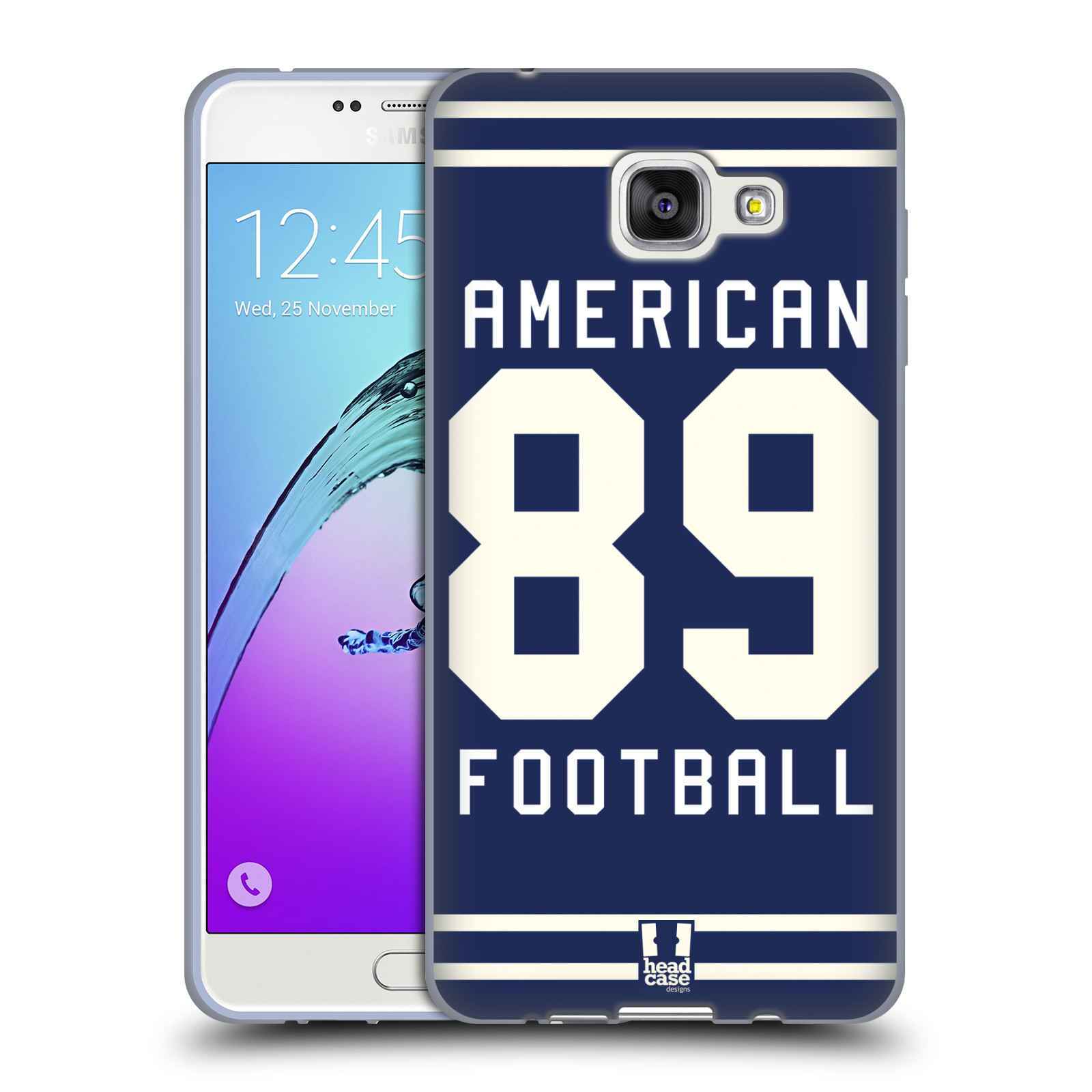 HEAD CASE silikonový obal na mobil Samsung Galaxy A7 2016 (A710) Sportovní dres modrý Americký Fotbal