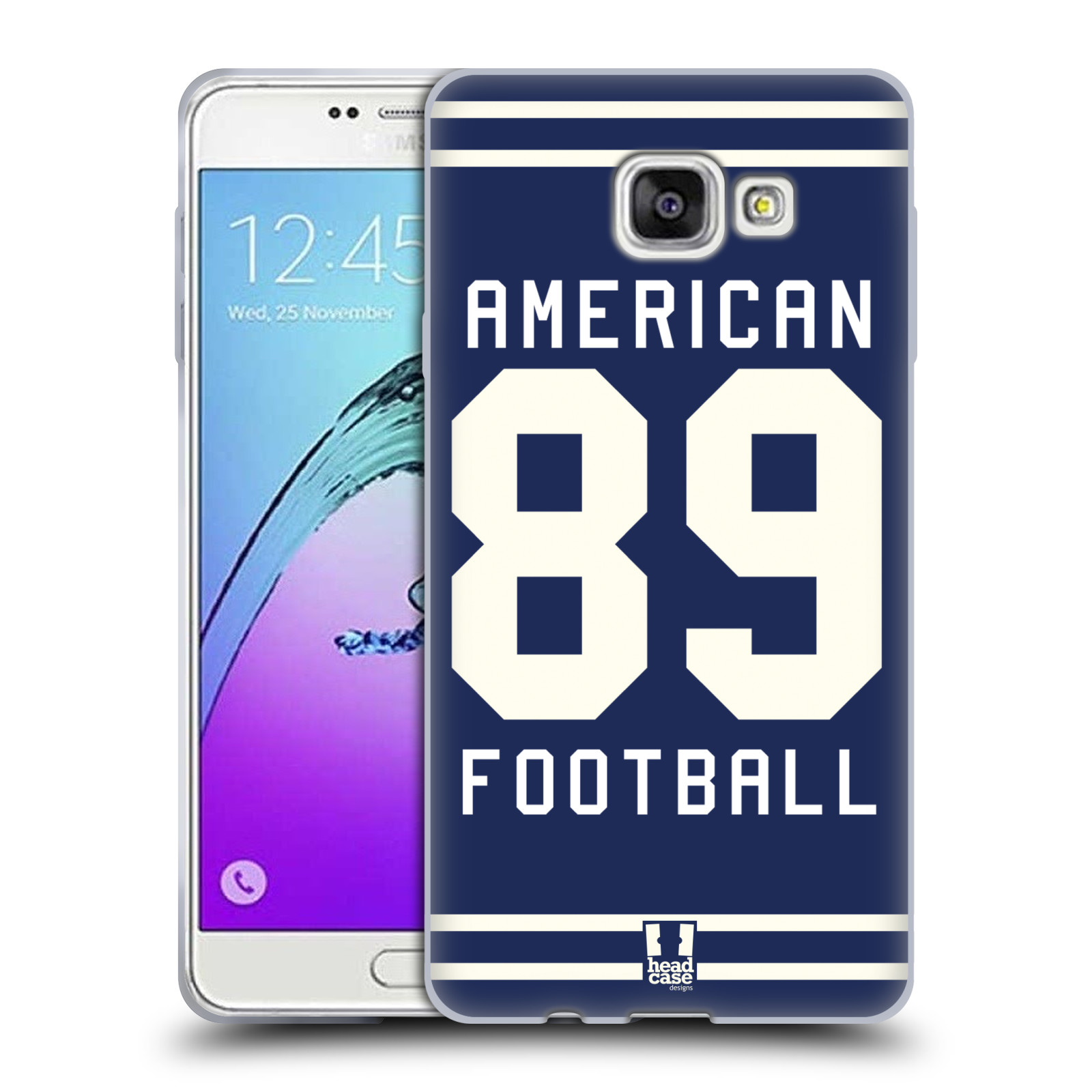 HEAD CASE silikonový obal na mobil Samsung Galaxy A7 2017 (A720) Sportovní dres modrý Americký Fotbal