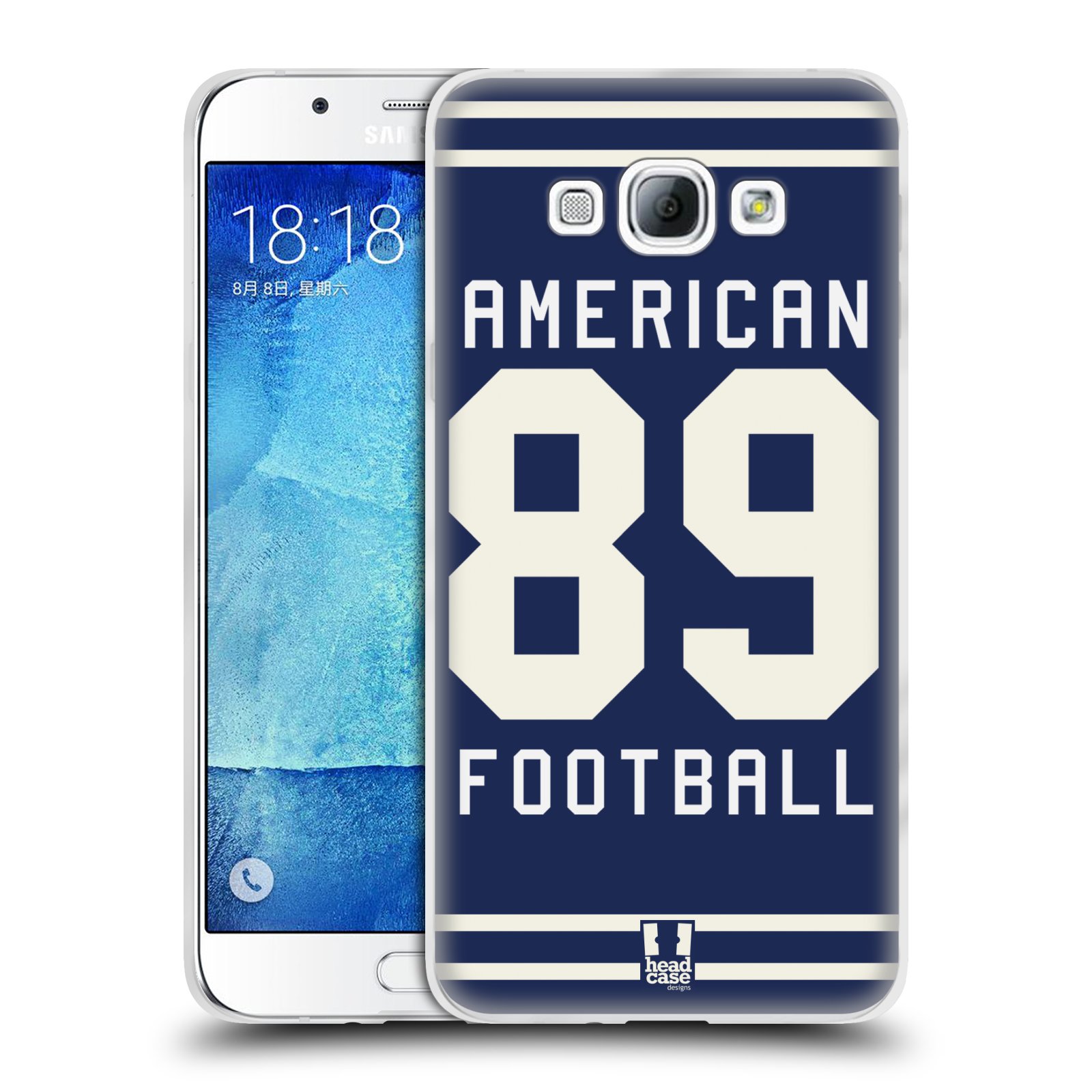 HEAD CASE silikonový obal na mobil Samsung Galaxy A8 2015 Sportovní dres modrý Americký Fotbal