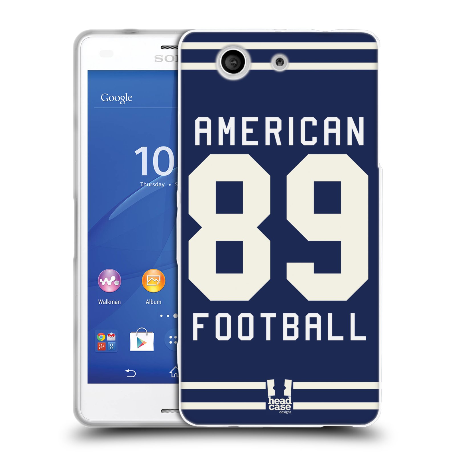 HEAD CASE silikonový obal na mobil Sony Xperia Z3 COMPACT Sportovní dres modrý Americký Fotbal