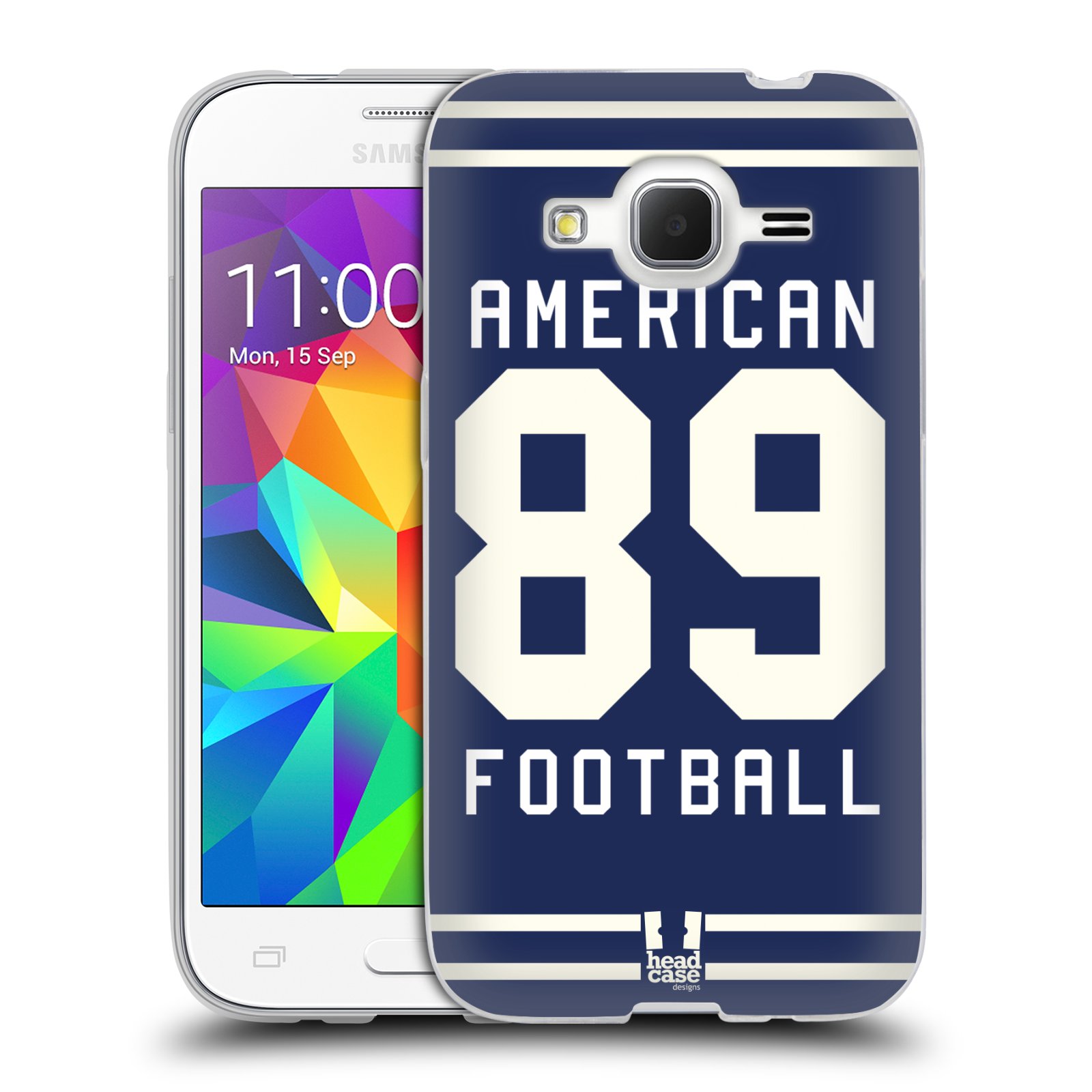 HEAD CASE silikonový obal na mobil Samsung Galaxy Core Prime (G360) Sportovní dres modrý Americký Fotbal