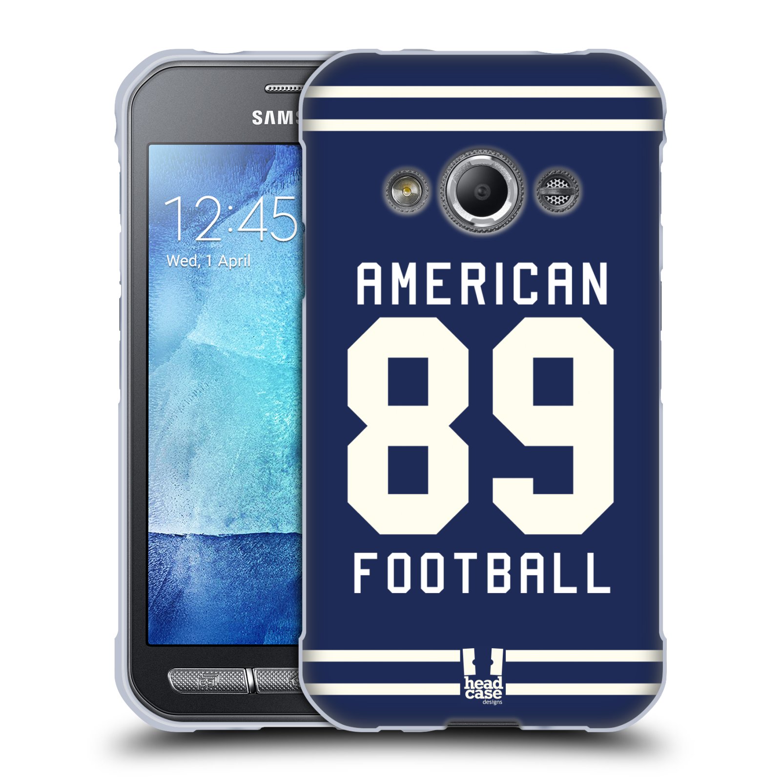 HEAD CASE silikonový obal na mobil Samsung Galaxy Xcover 3 Sportovní dres modrý Americký Fotbal