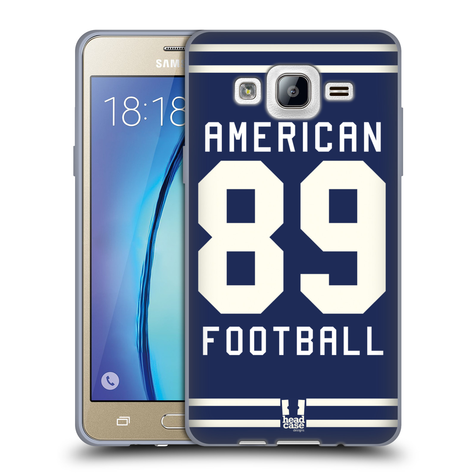 HEAD CASE silikonový obal na mobil Samsung Galaxy On5 Sportovní dres modrý Americký Fotbal