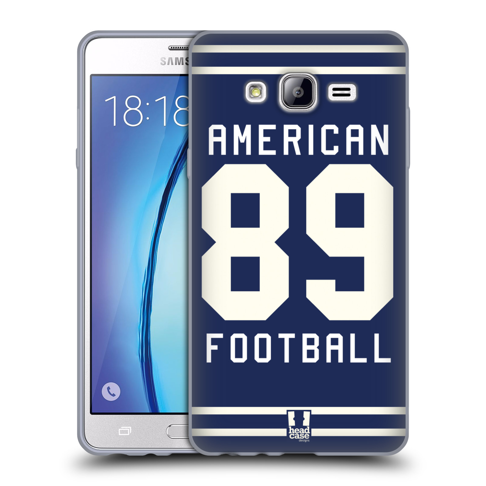 HEAD CASE silikonový obal na mobil Samsung Galaxy On7 Sportovní dres modrý Americký Fotbal