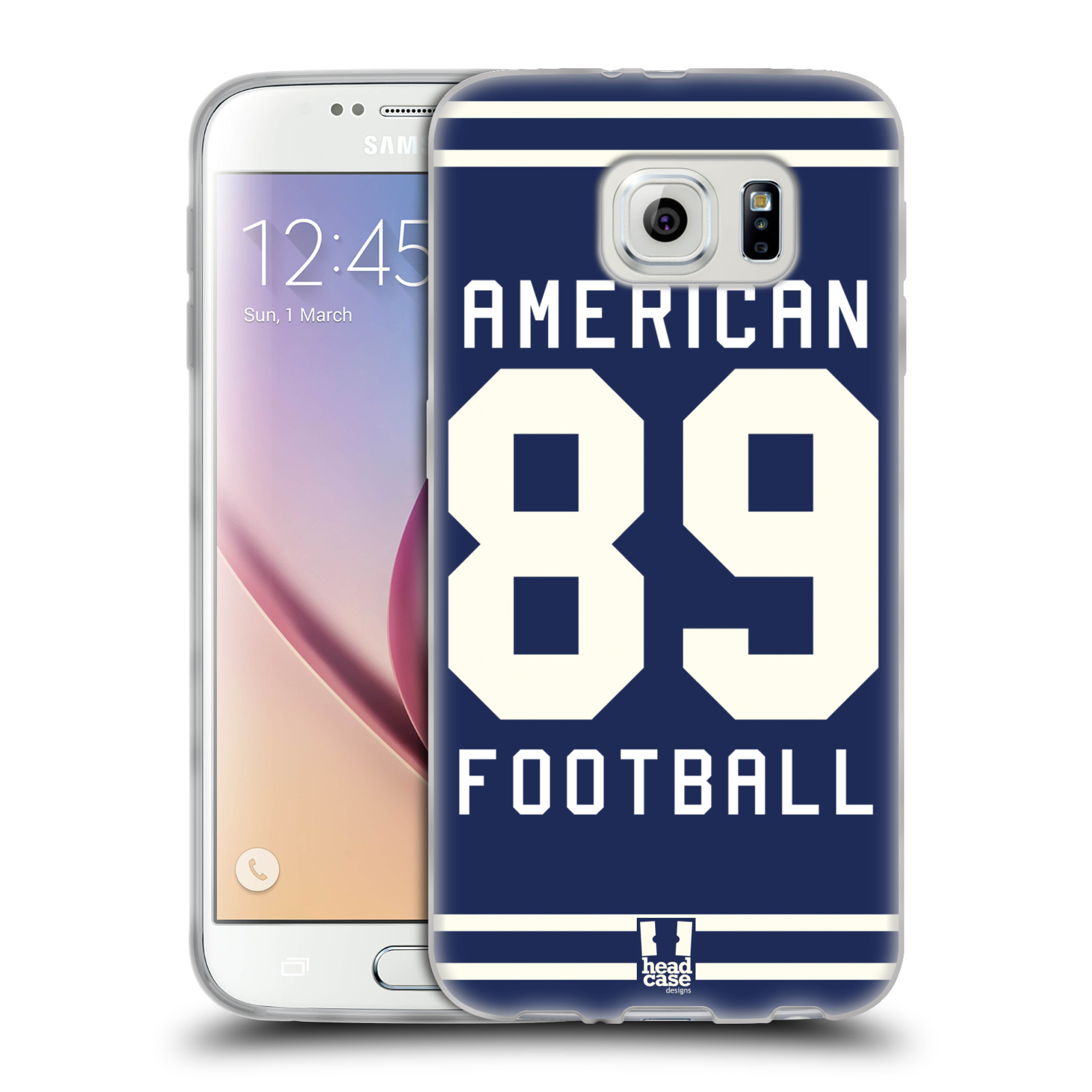 HEAD CASE silikonový obal na mobil Samsung Galaxy S6 Sportovní dres modrý Americký Fotbal