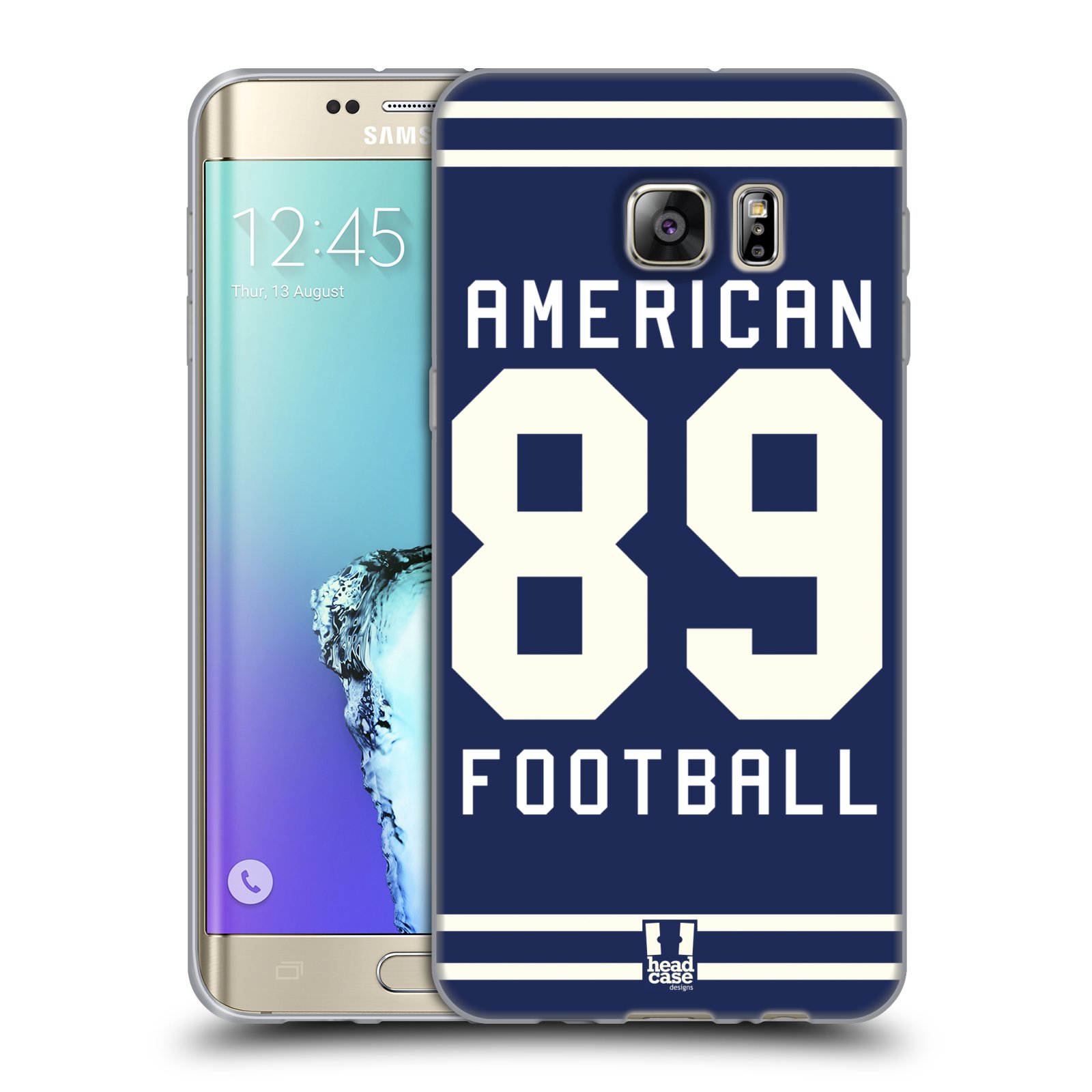 HEAD CASE silikonový obal na mobil Samsung Galaxy S6 EDGE PLUS Sportovní dres modrý Americký Fotbal