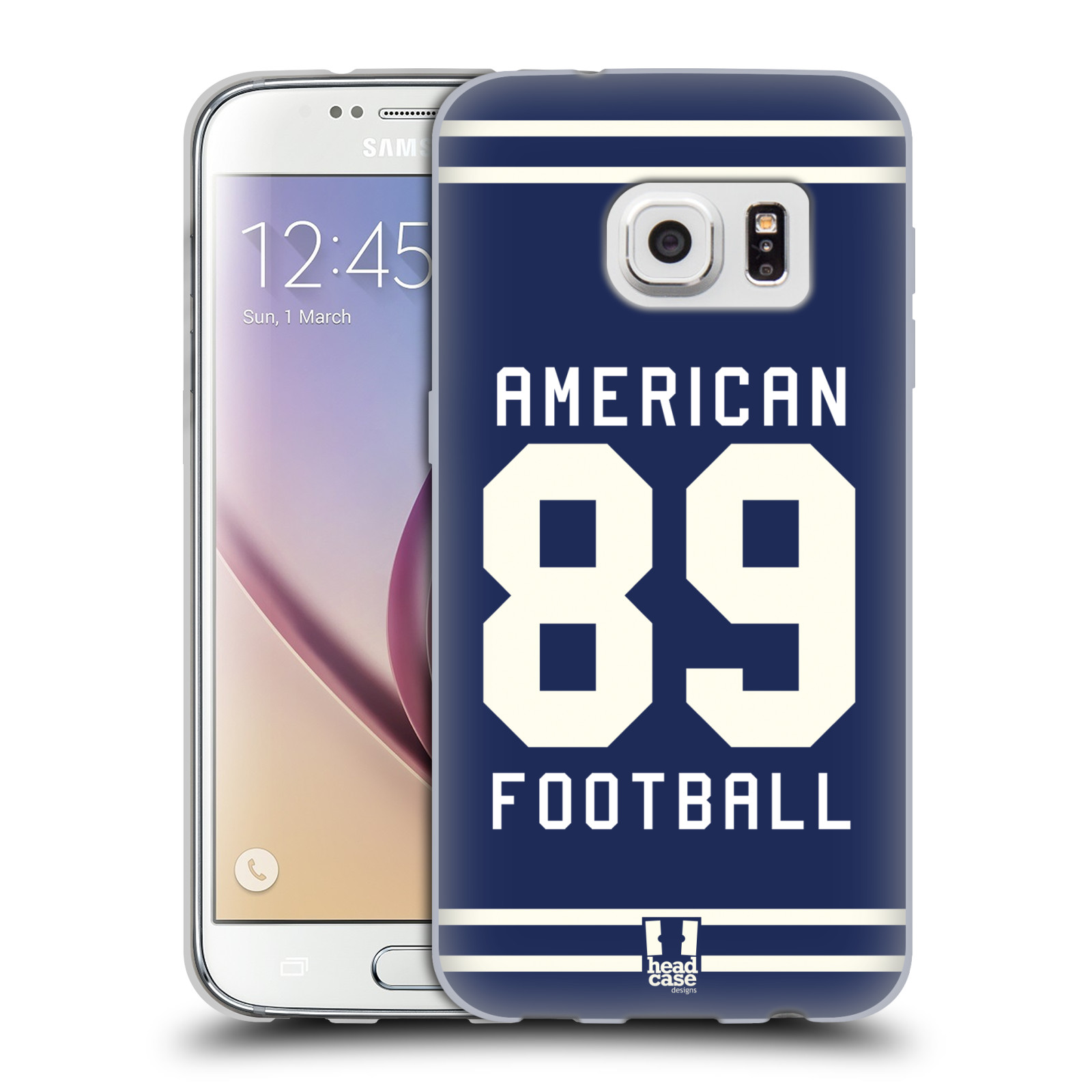 HEAD CASE silikonový obal na mobil Samsung Galaxy S7 Sportovní dres modrý Americký Fotbal