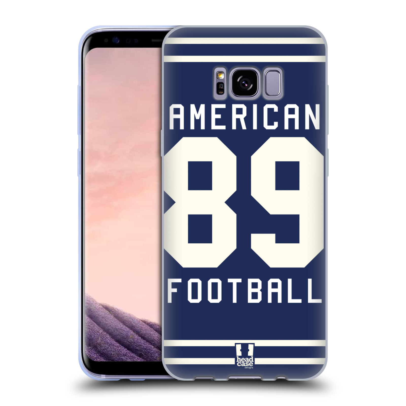 HEAD CASE silikonový obal na mobil Samsung Galaxy S8 PLUS Sportovní dres modrý Americký Fotbal