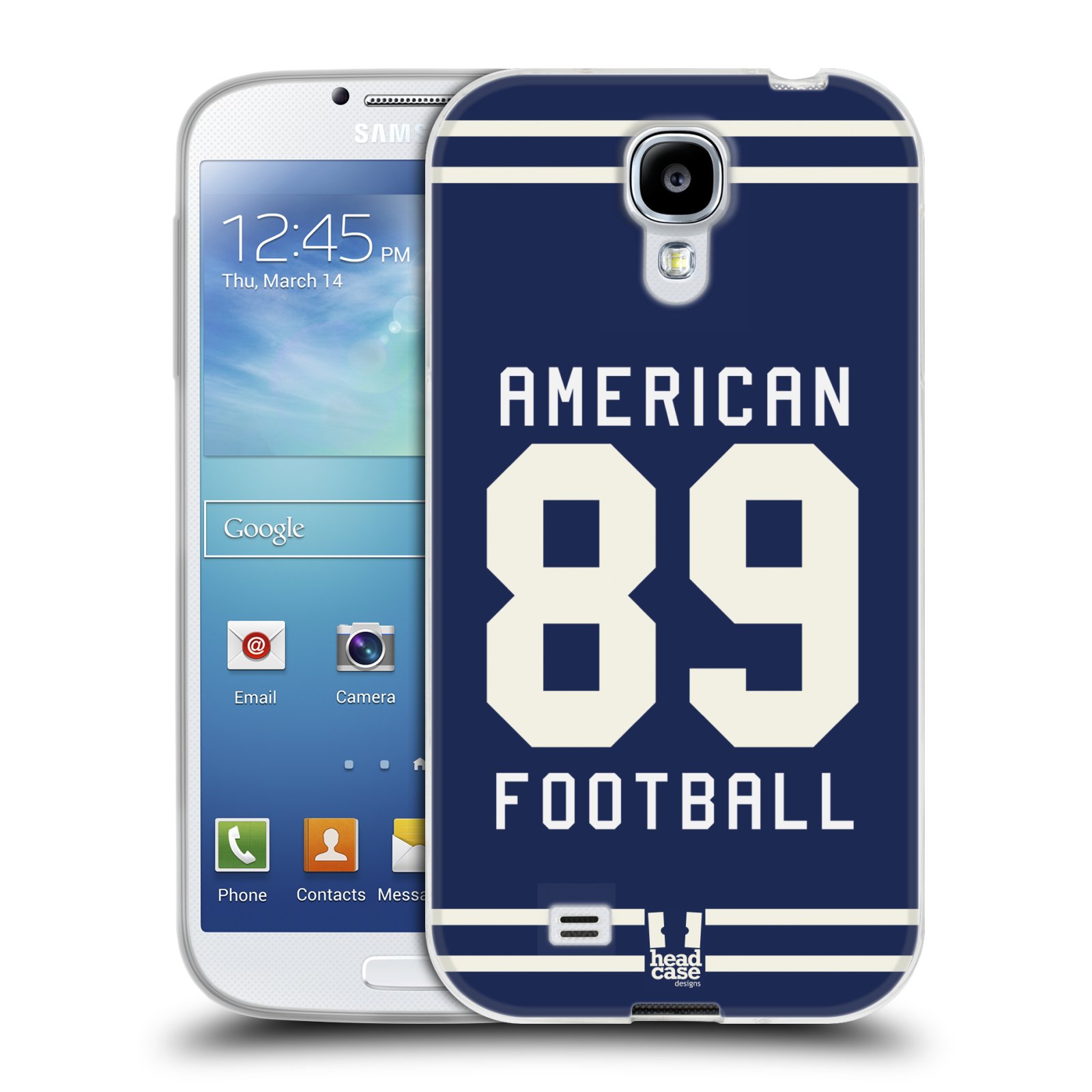 HEAD CASE silikonový obal na mobil Samsung Galaxy S4 Sportovní dres modrý Americký Fotbal