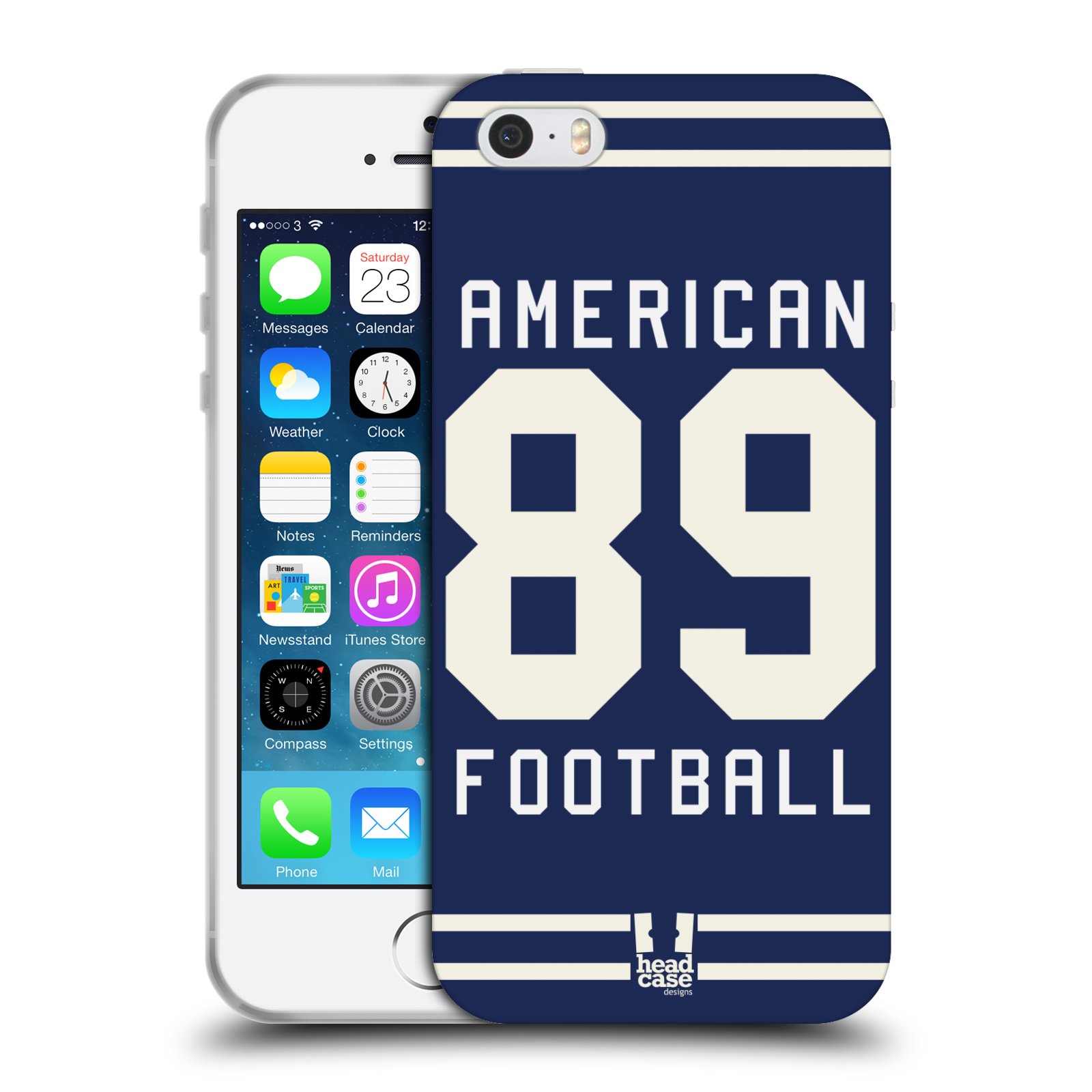 HEAD CASE silikonový obal na mobil Apple Iphone 5/5S Sportovní dres modrý Americký Fotbal
