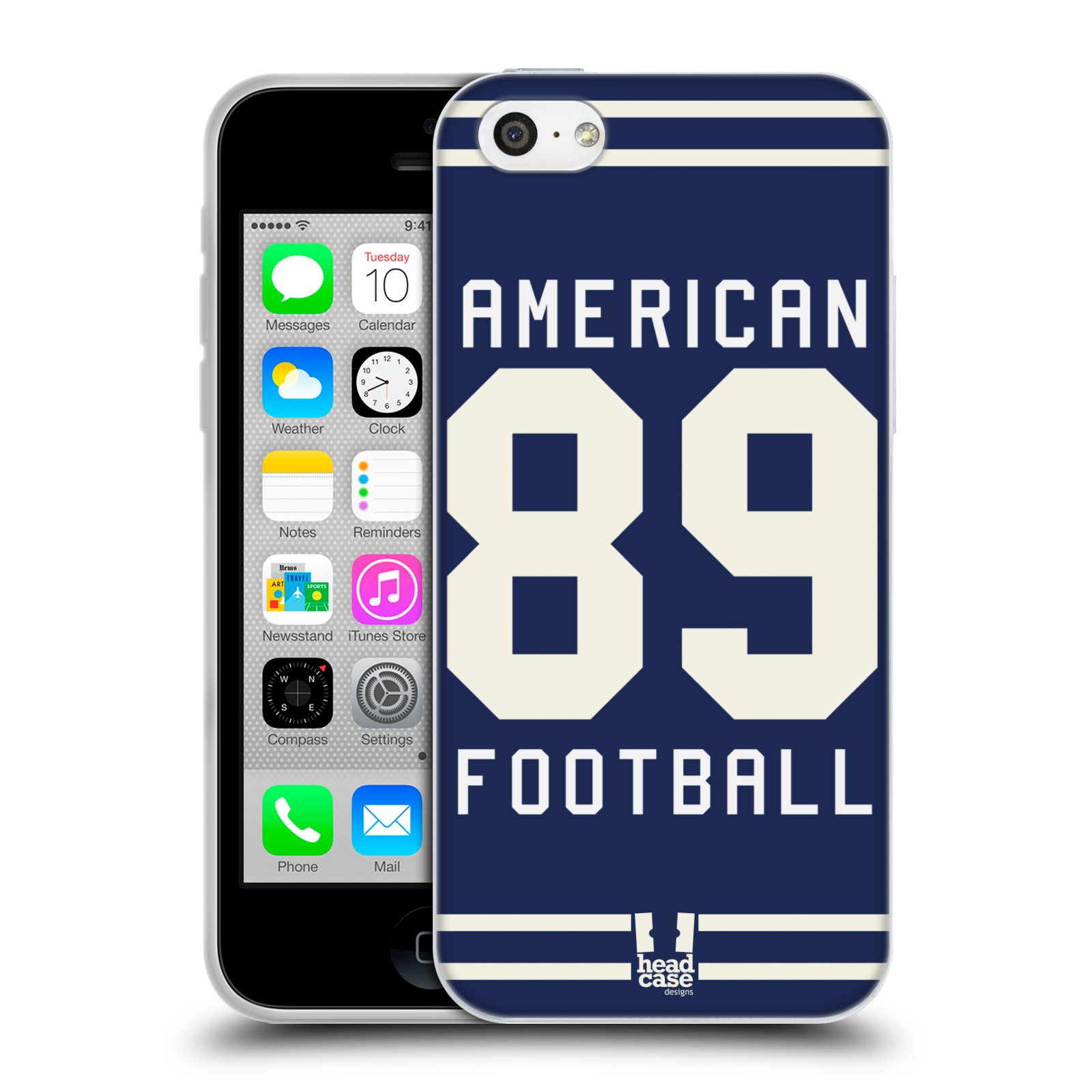 HEAD CASE silikonový obal na mobil Apple Iphone 5C Sportovní dres modrý Americký Fotbal
