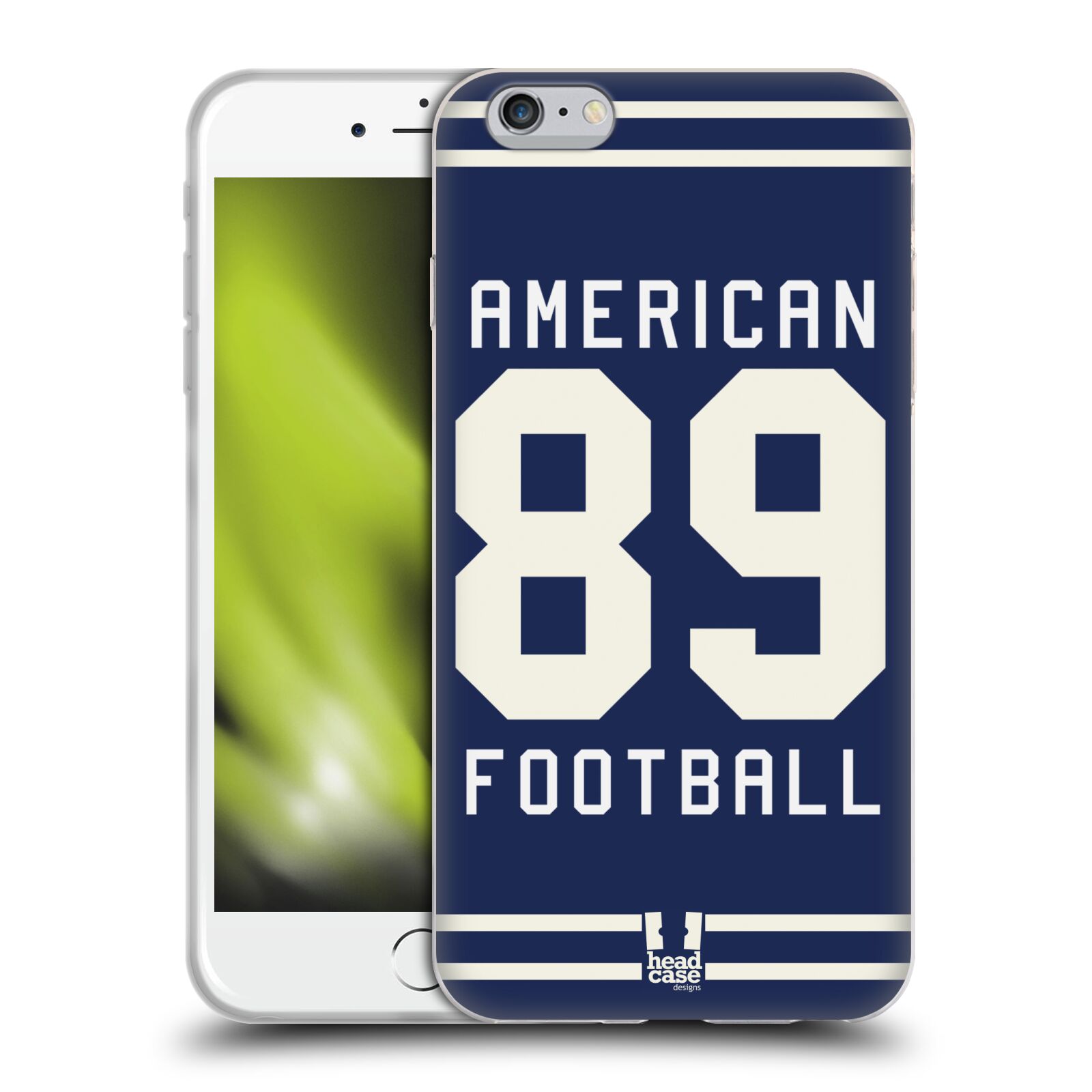 HEAD CASE silikonový obal na mobil Apple Iphone 6/6S PLUS Sportovní dres modrý Americký Fotbal