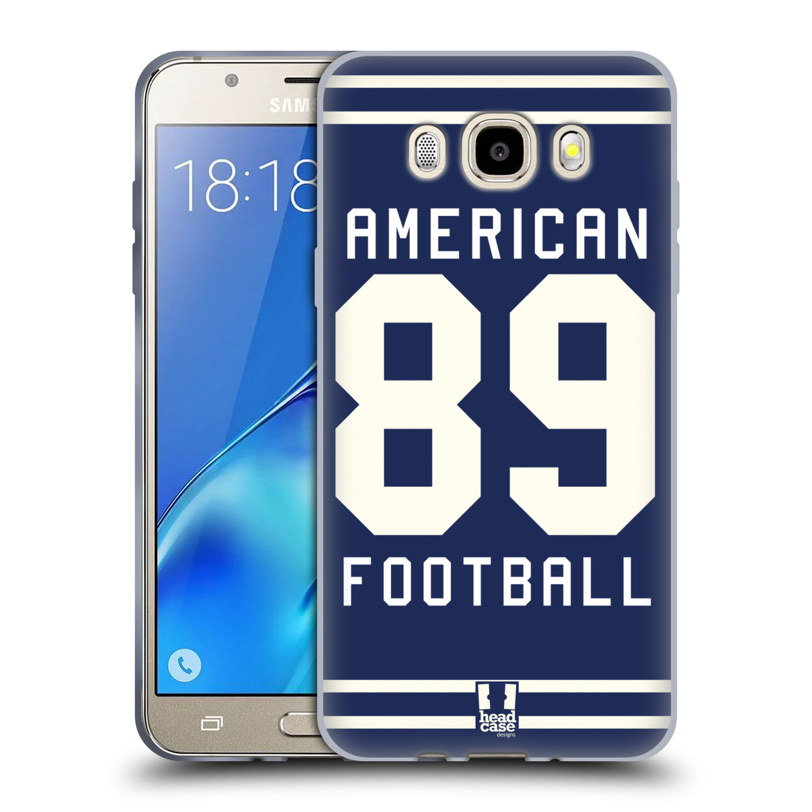 HEAD CASE silikonový obal na mobil Samsung Galaxy J5 2016 (J510) Sportovní dres modrý Americký Fotbal