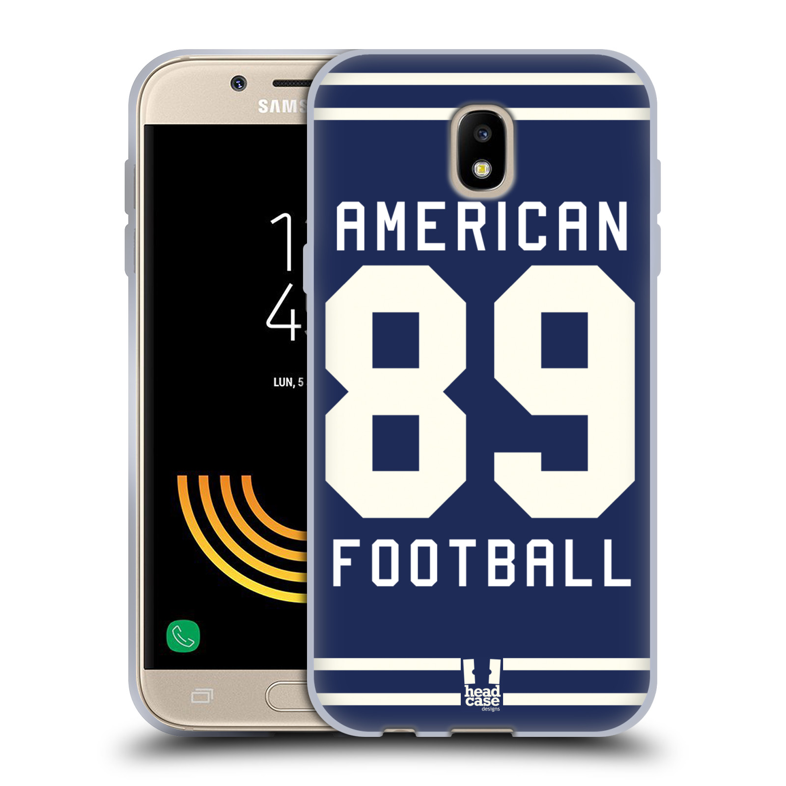 HEAD CASE silikonový obal na mobil Samsung Galaxy J5 2017 Sportovní dres modrý Americký Fotbal