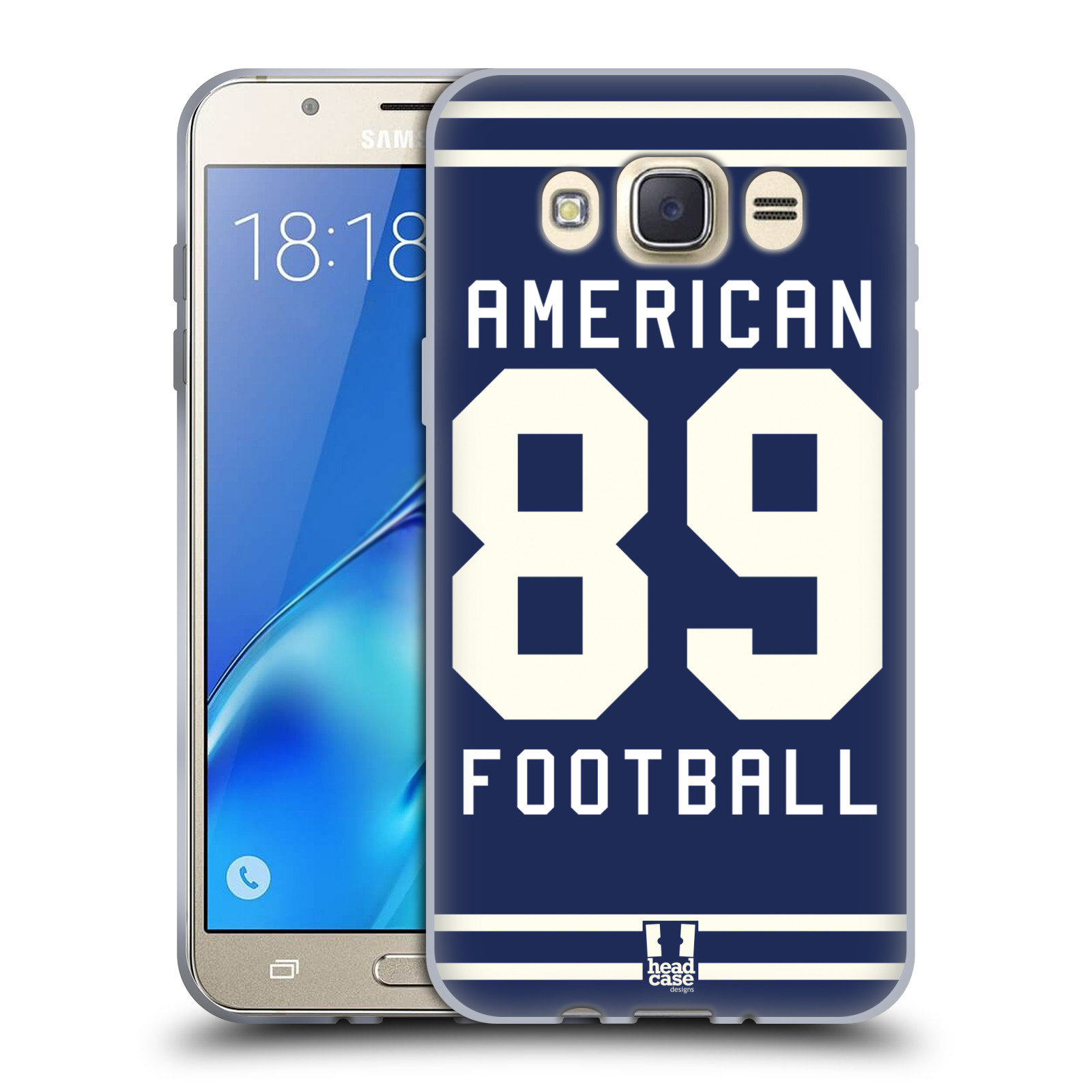 HEAD CASE silikonový obal na mobil Samsung Galaxy J7 2016 Sportovní dres modrý Americký Fotbal