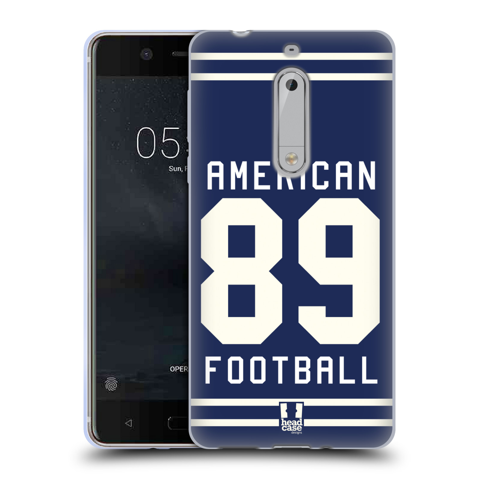 HEAD CASE silikonový obal na mobil Nokia 5 Sportovní dres modrý Americký Fotbal