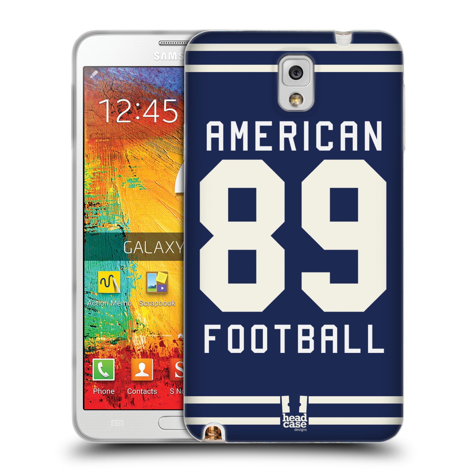 HEAD CASE silikonový obal na mobil Samsung Galaxy Note 3 Sportovní dres modrý Americký Fotbal