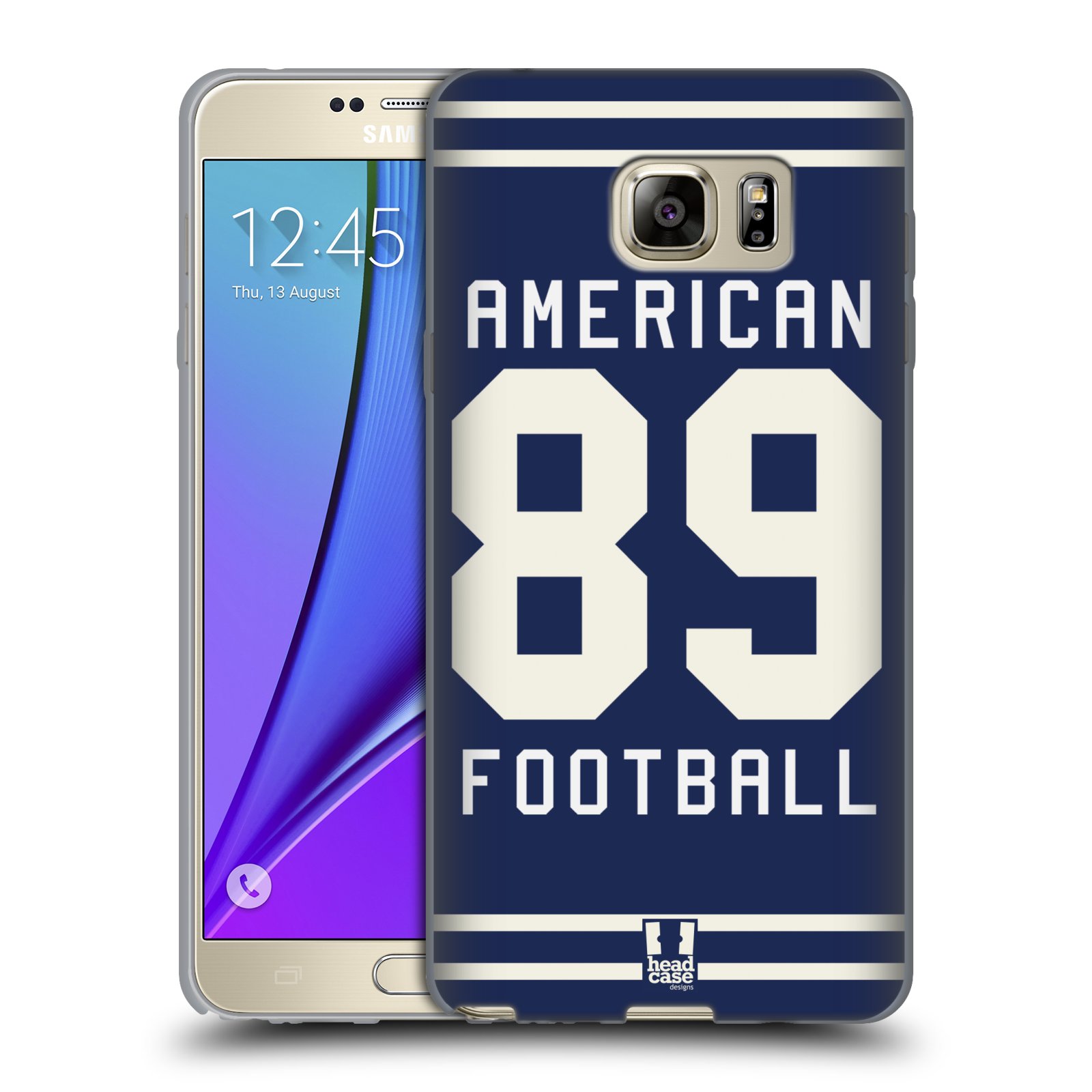 HEAD CASE silikonový obal na mobil Samsung Galaxy Note 5 Sportovní dres modrý Americký Fotbal