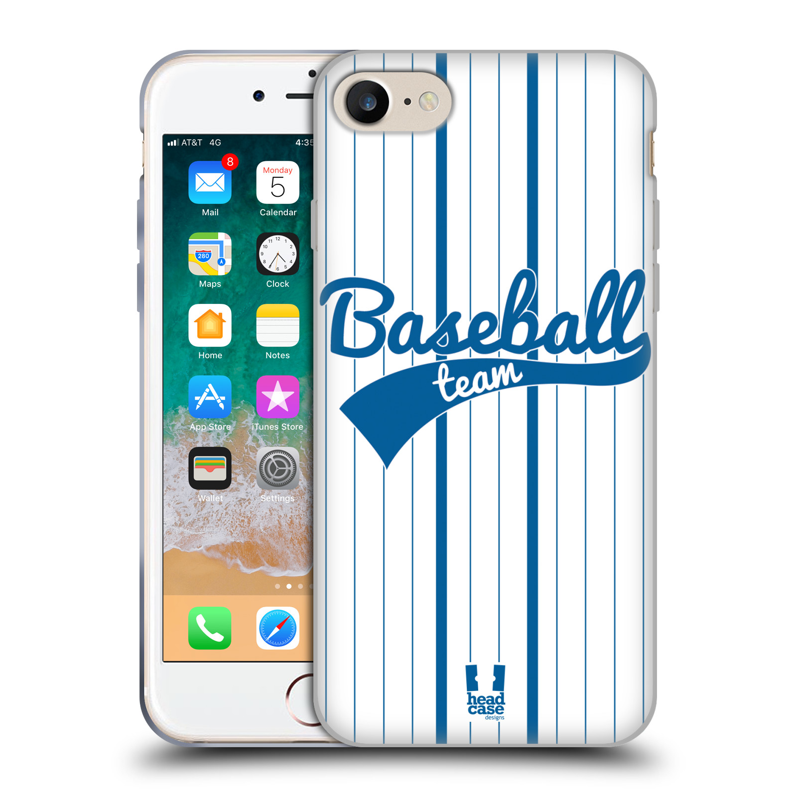 HEAD CASE silikonový obal na mobil Apple Iphone 8 Sportovní dres Baseball