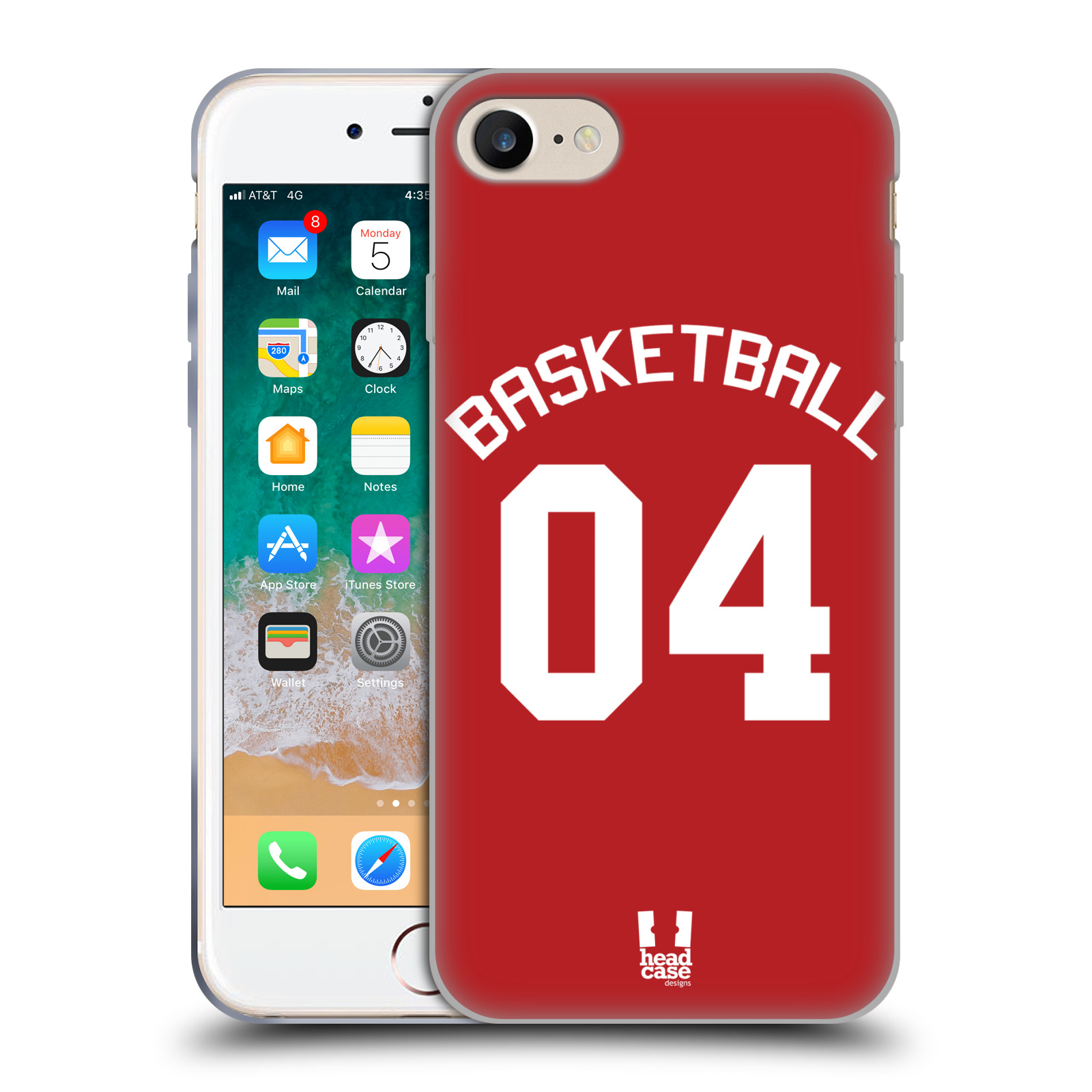 HEAD CASE silikonový obal na mobil Apple Iphone 7 Sportovní dres Basketbal červený
