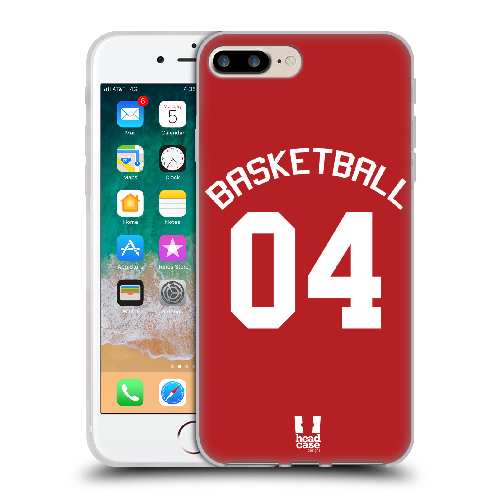 HEAD CASE silikonový obal na mobil Apple Iphone 7 PLUS Sportovní dres Basketbal červený